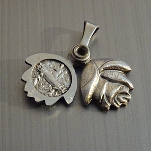 Rose Locket St, Carmel holy blood in Bruges. Catholic Medallion Medal Pendent Holy Charm D 324 E88