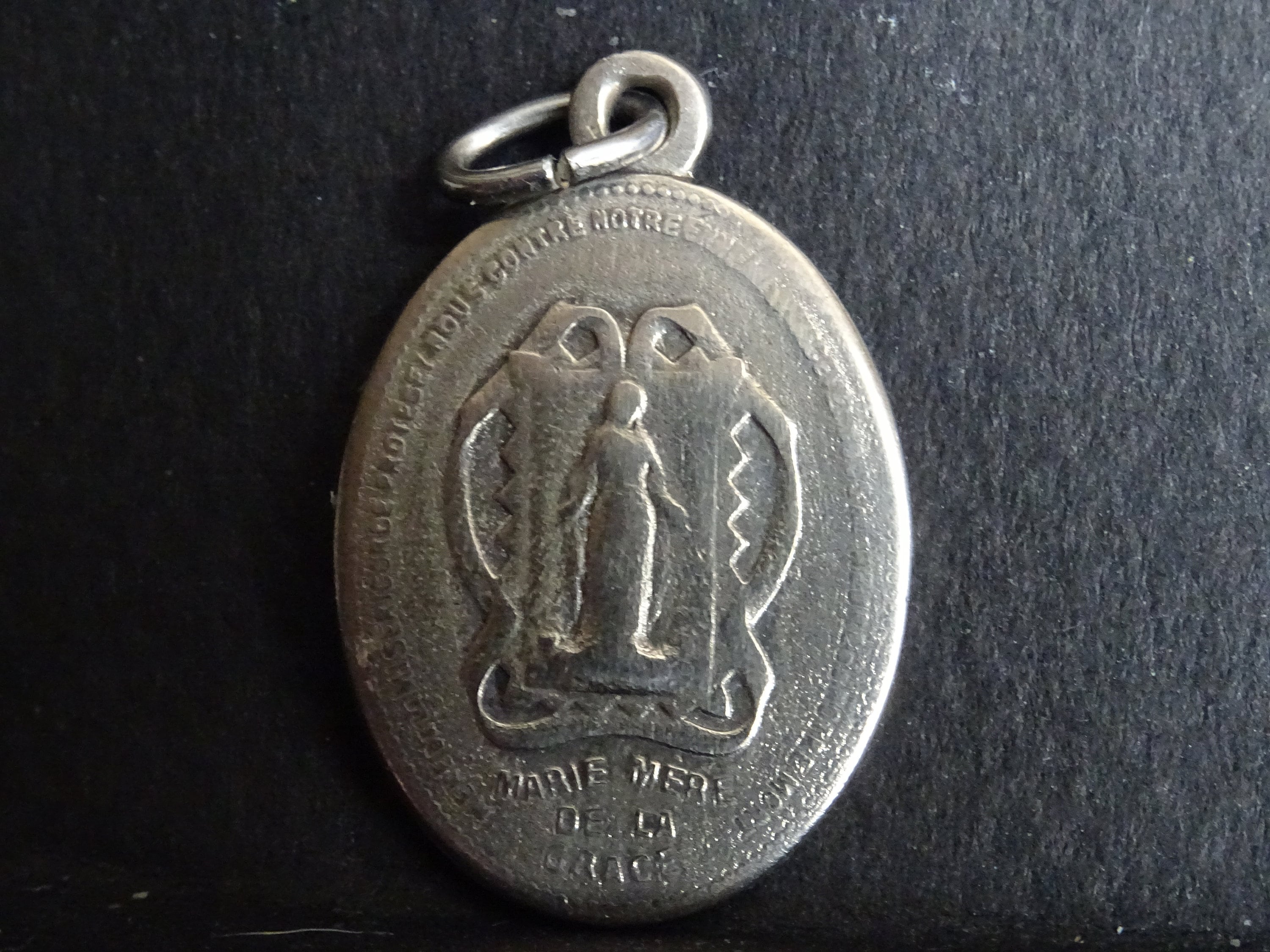 Scapulaire Marie de La Grace Medaille Médaille Or Couleur