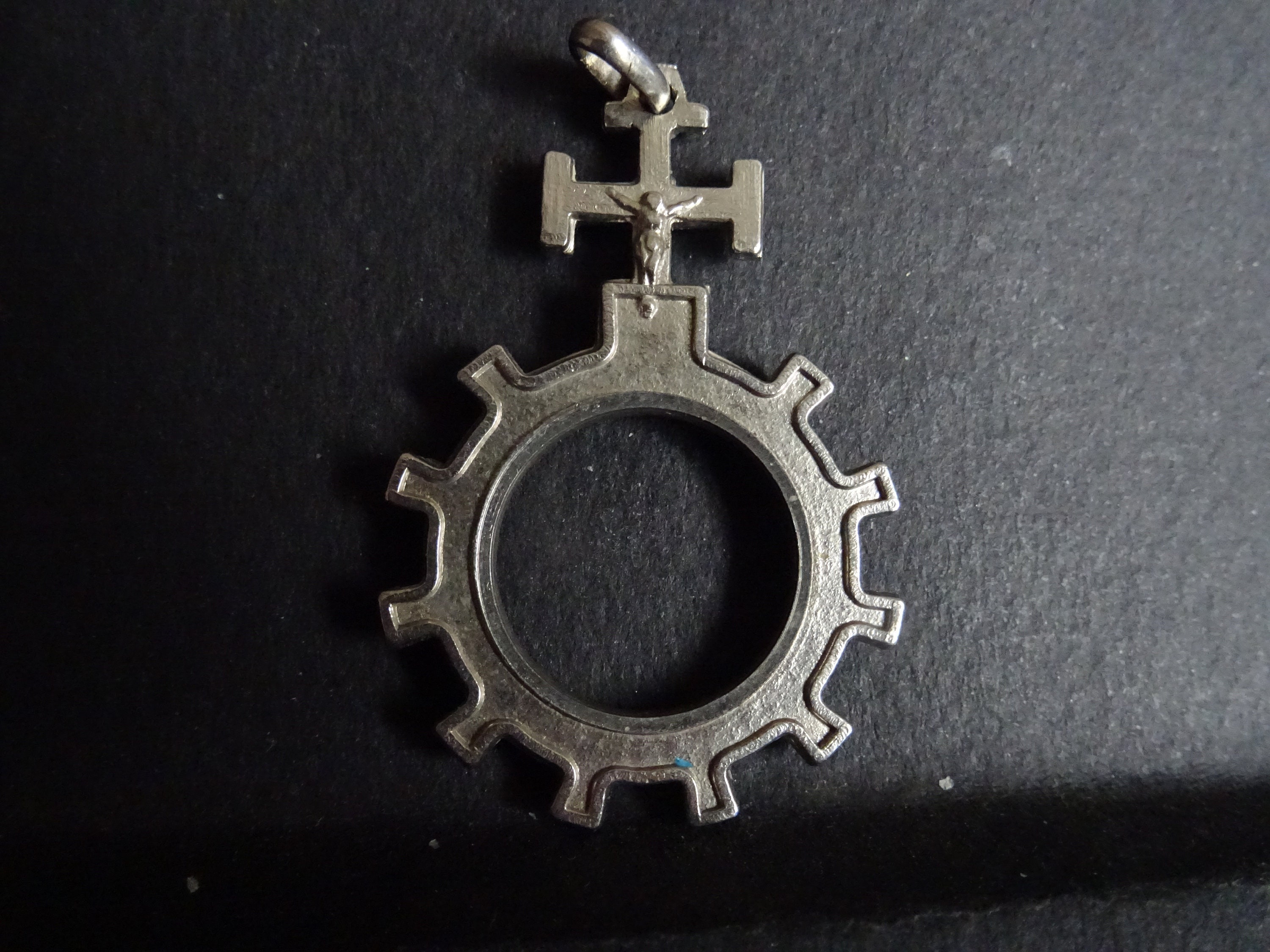 Jesus Finger Cross Dizaine Médaille Religieuse Antique Catholique