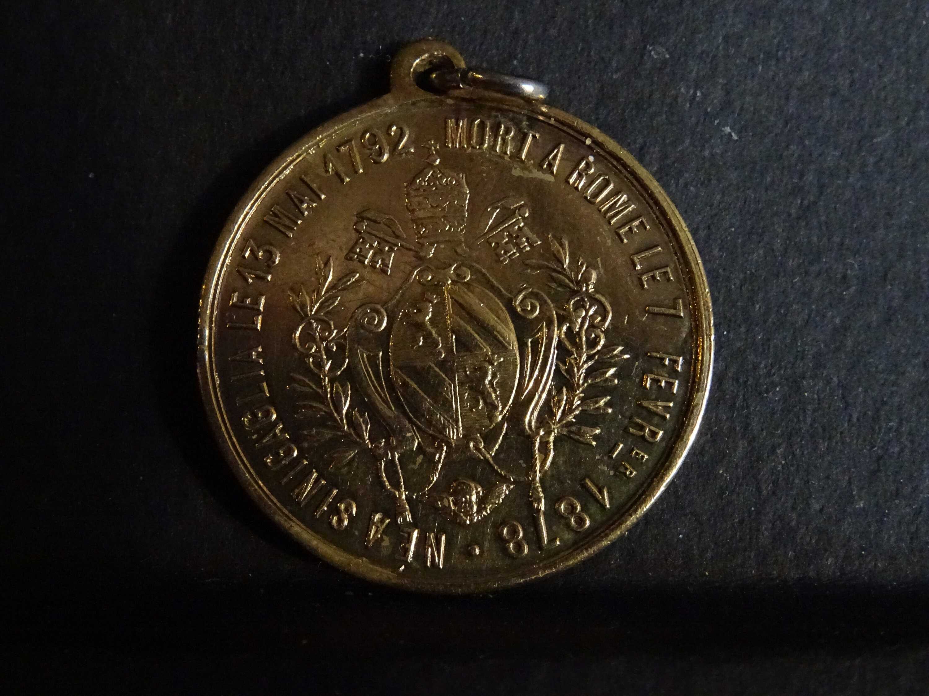 Français Medal Medaille Brass Pendentif Holy Charm Pieix Elu Pape Le 16 Juin
