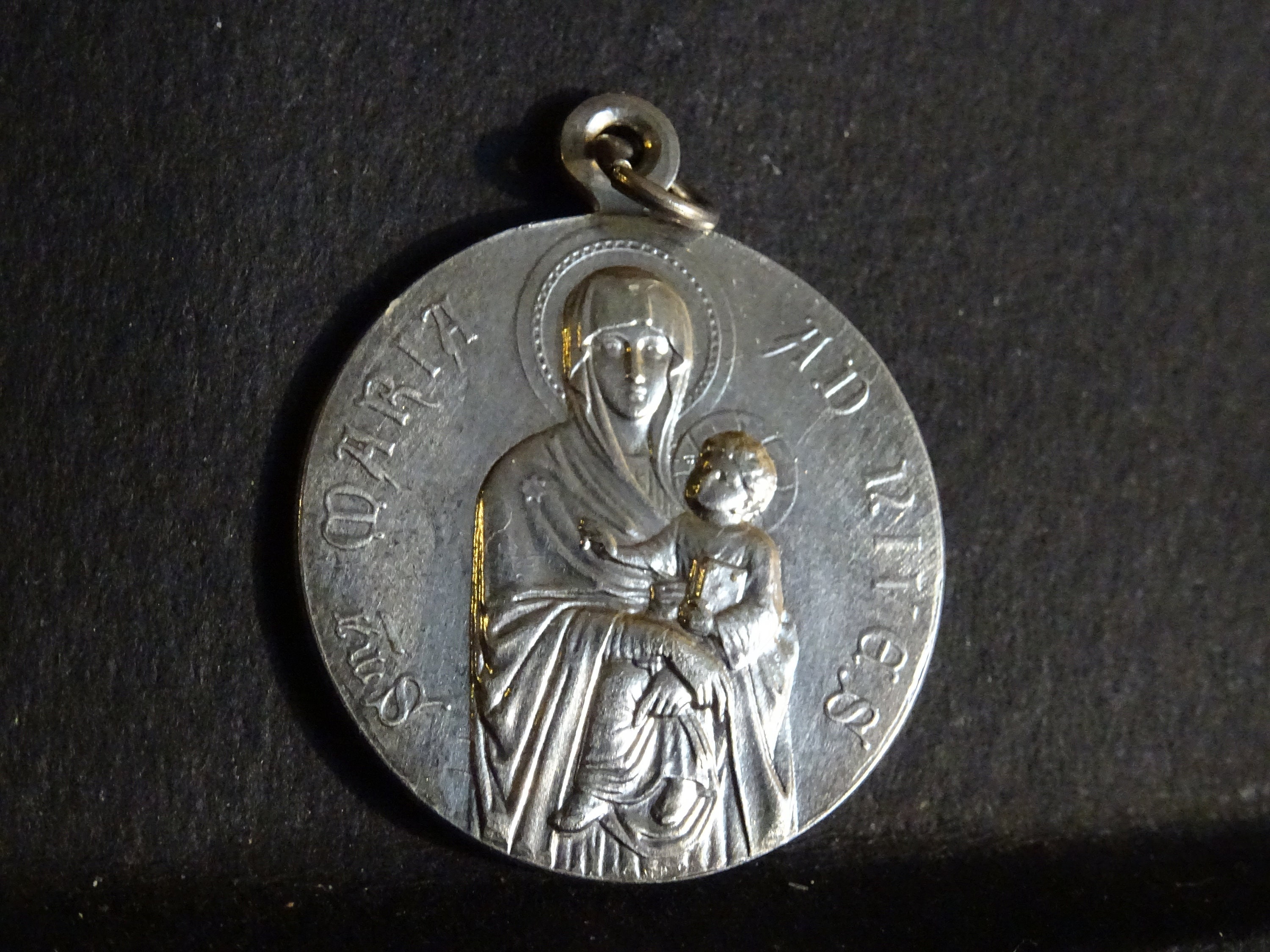 Santa Maria Ad Nives Pie Xi Signed Depose Français Médaillon d'argent Pendent Medaille Holy Charm