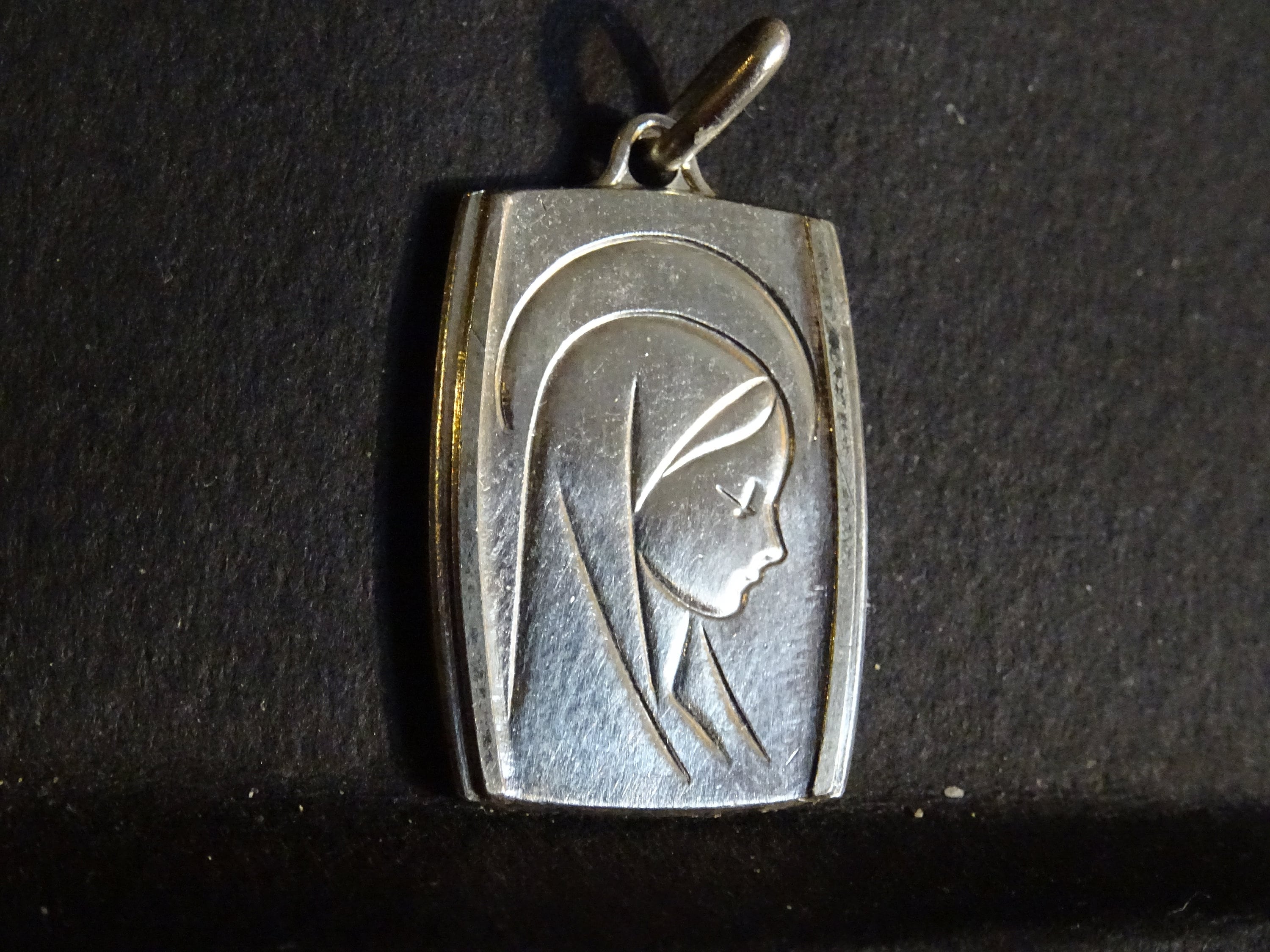 Mary Français Médaillon d'argent Pendent Medaille Holy Charm