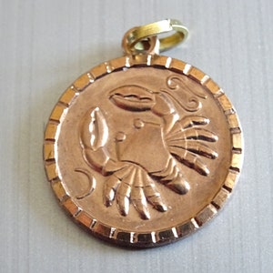 Cancer. The Crab. Talisman Zodiac New Age Pendant Medallion Charm Horoscope TT 105
