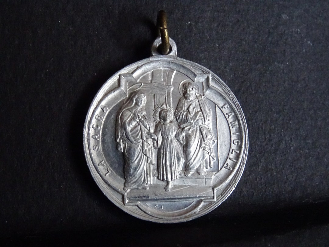 Médaillon Religieux Pendentif - Pape Pie X (Pius X) - Jubilé 1908 - Aluminium - Occasion