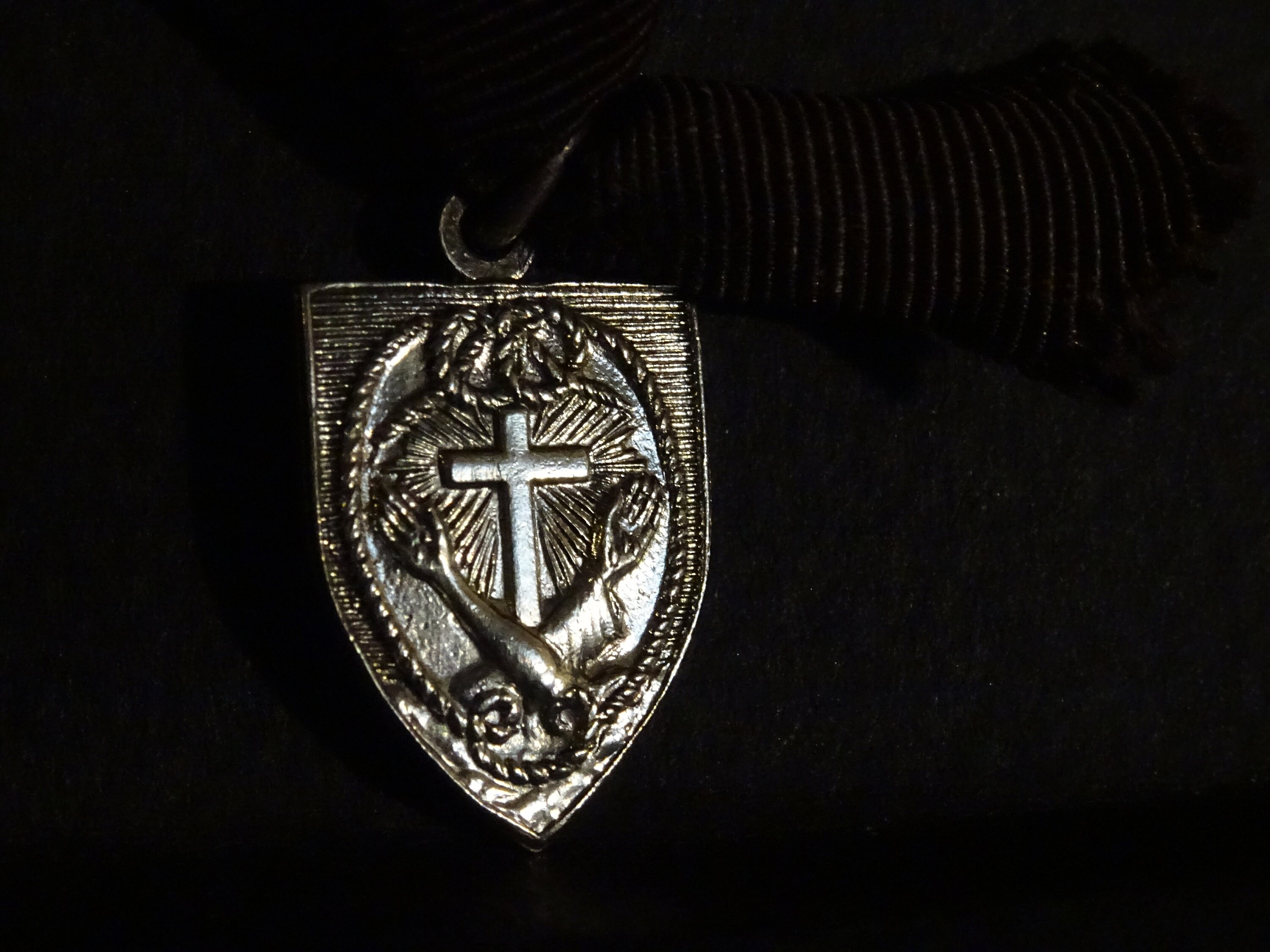 Jesus Life Saviour Médaille Vintage Antique Pendentif d'argent Saint Charme Médaillon