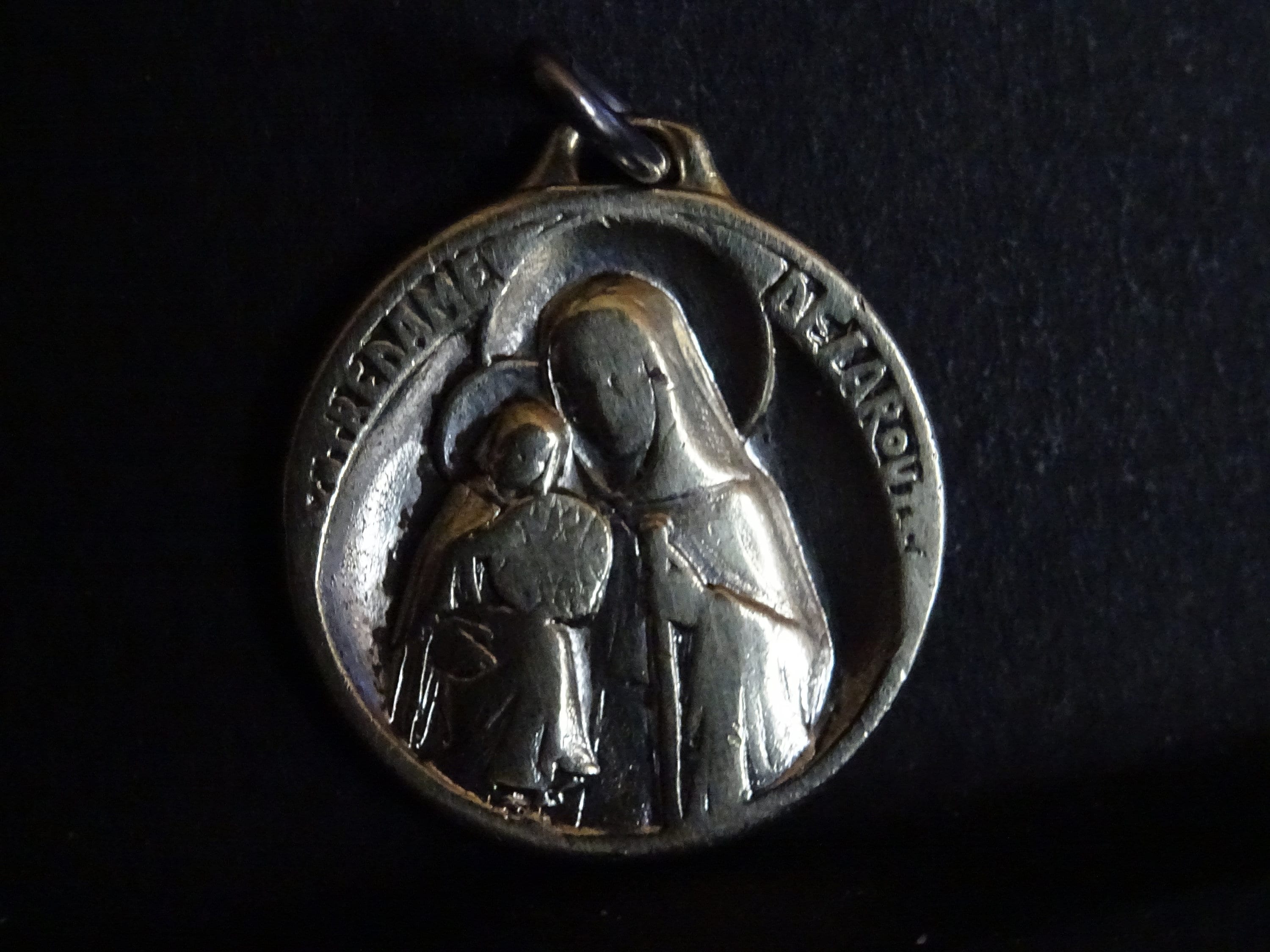 Medaille Notre Dame de La Route Médaille Antique Pendentif en Argent Saint Charme Médaillon