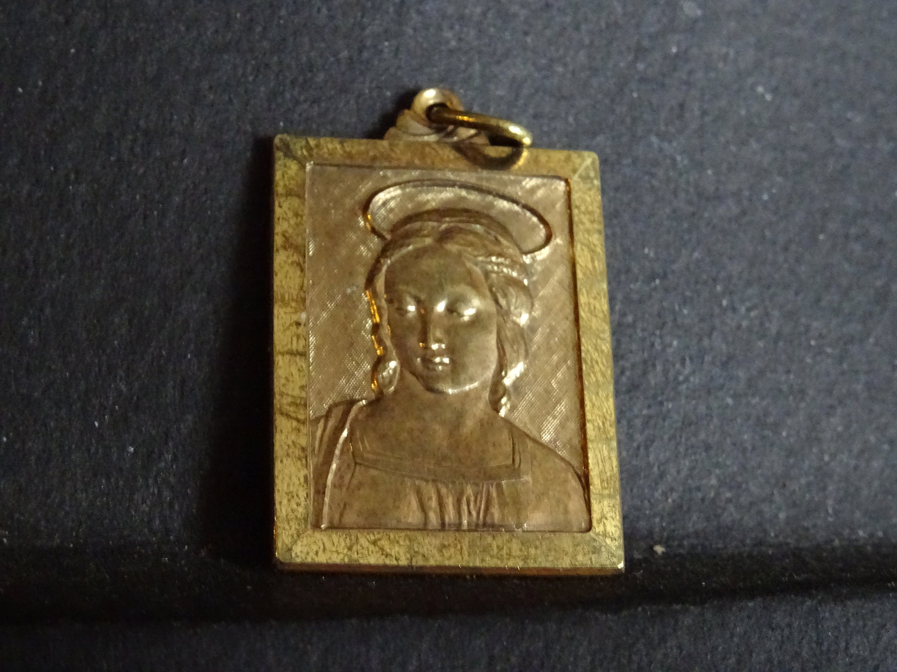 Sainte Marie avec Halo Français Médaillon Pendent Medaille Holy Charm