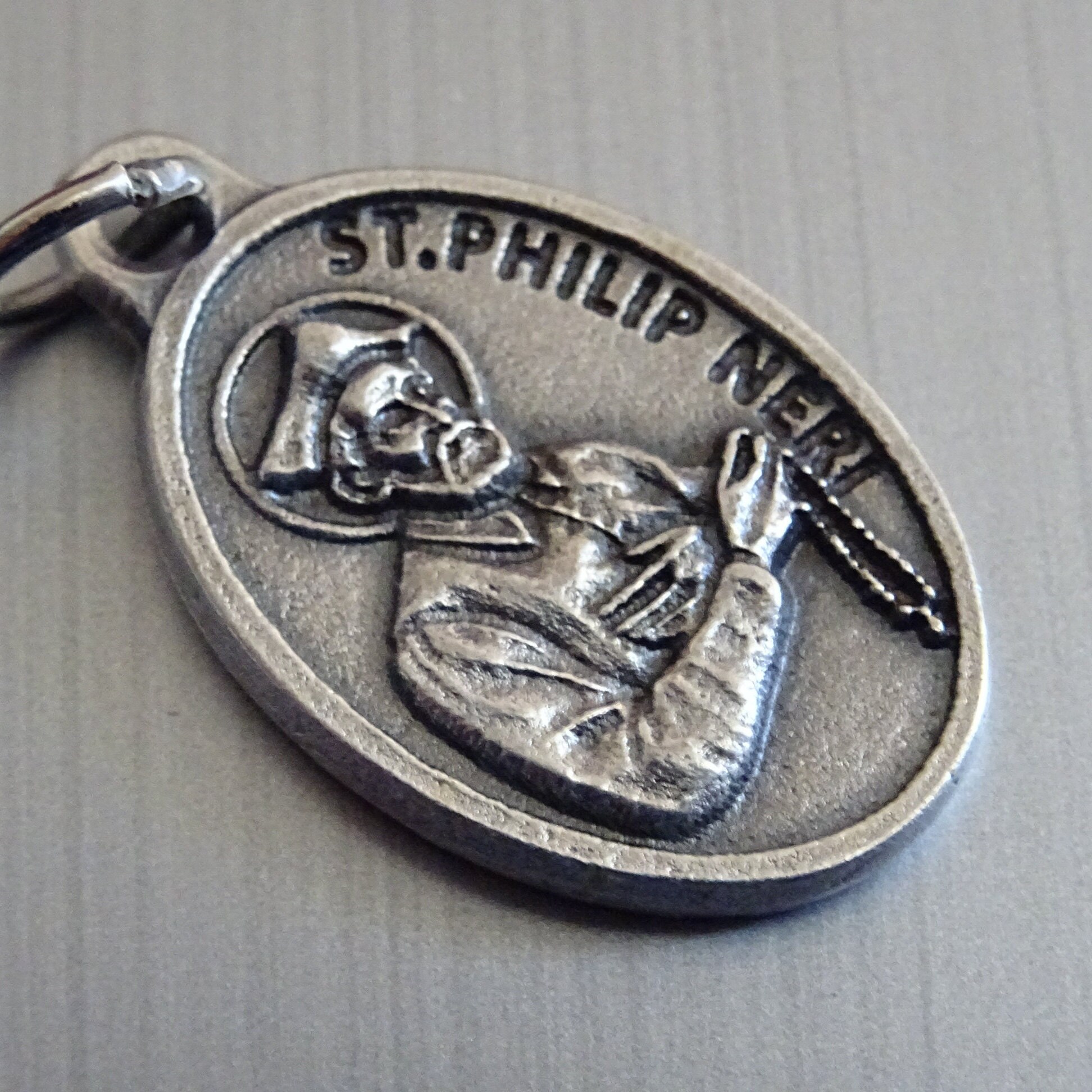 Saint Philippe Neri Saint Patron Du Rire et de La Joie. Médaille d'argent Médaille Pendente Holy Cha