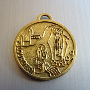 St. Christopher, Lourdes. Medaille Antik Katholischer Anhänger Medaillon Heiliger Anhänger B 540