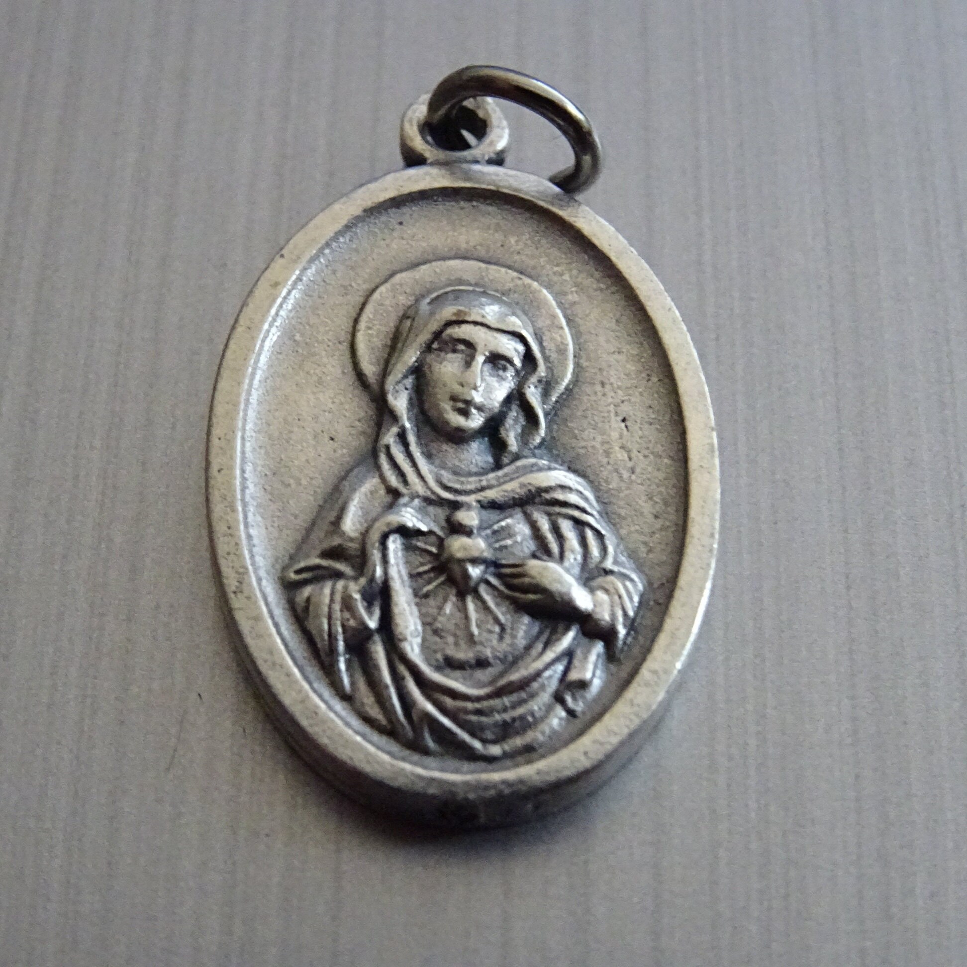 Le Cœur Immaculé de Marie et L'inspiration L'amour Marie. Médaille Pendente en Argent Holy Charm B 4