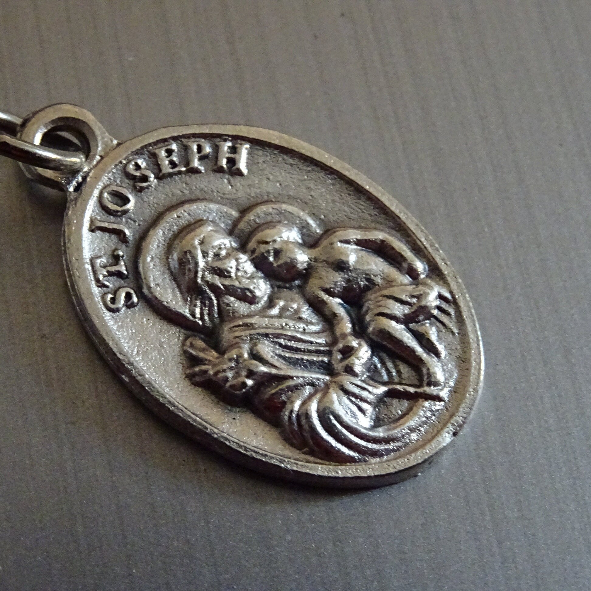 Saint Joseph Patron Des Voyageurs, L'ouvrier. Priez Pour Nous. Médaille d'argent Médaille Pendente H