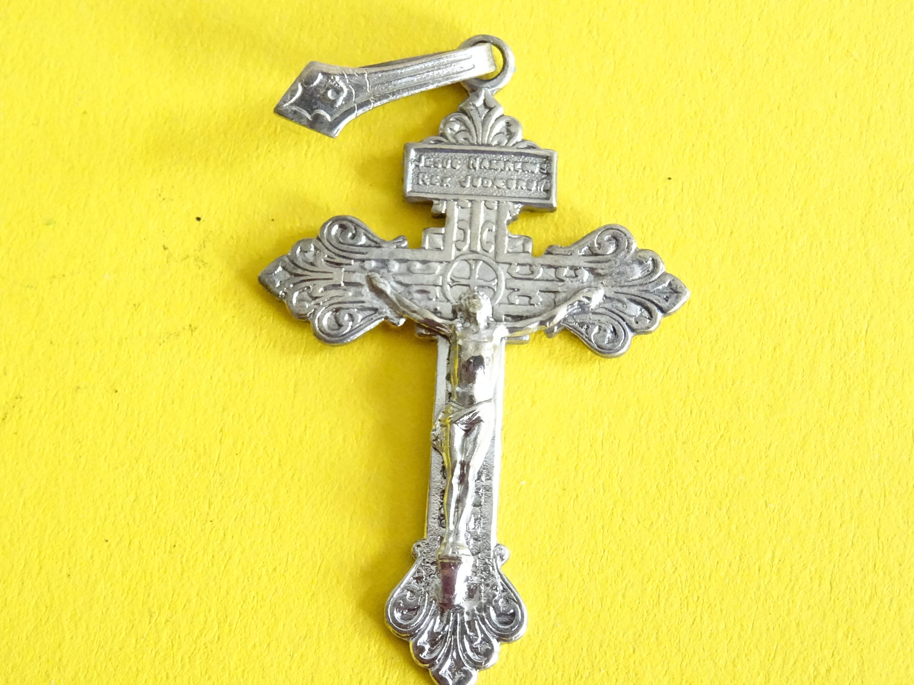 Vintage Crucifix Croix Médaille Médaillon Holy Charm Pendent P 89