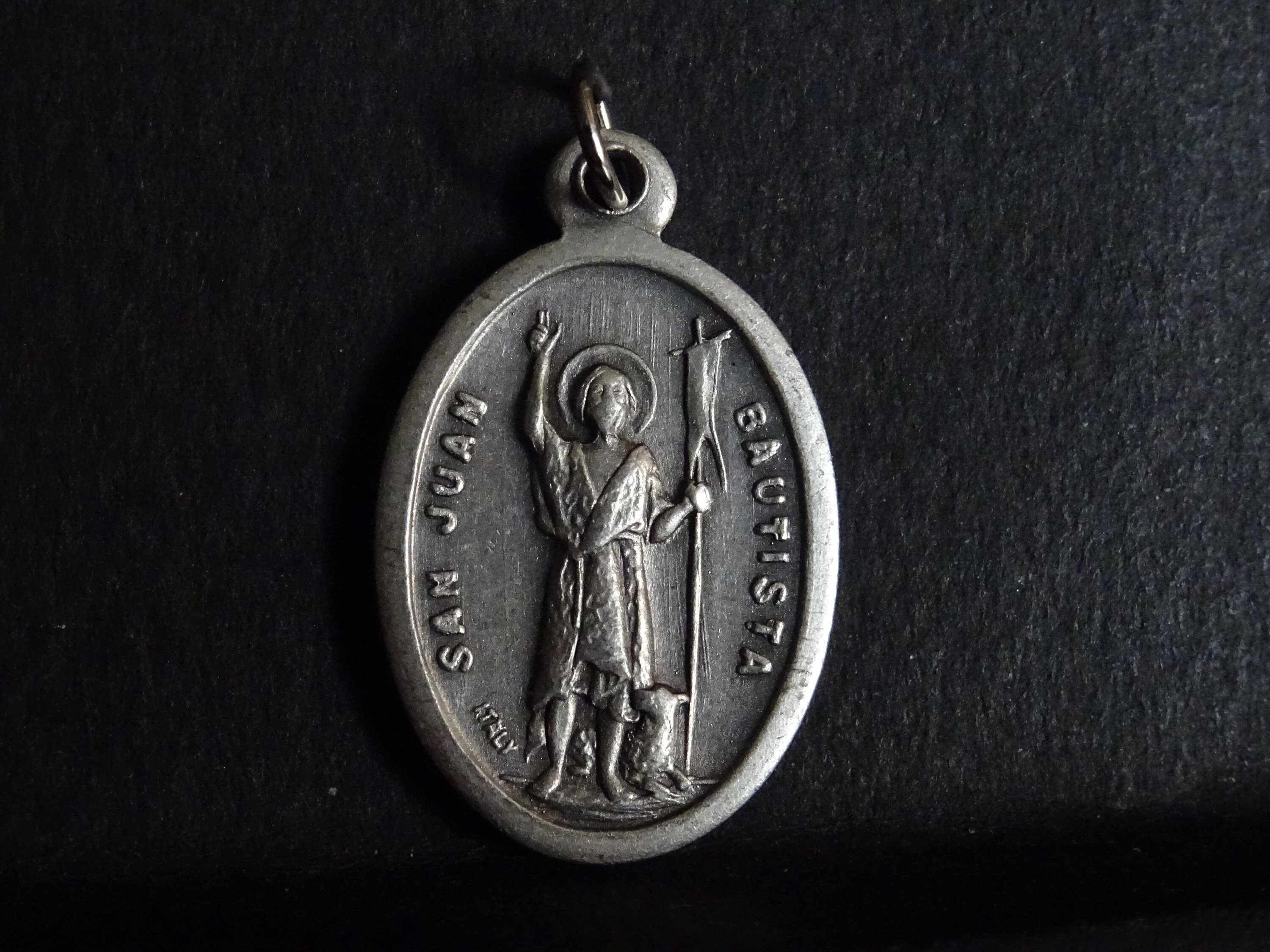 San Juan Bautista Nom de Saint Jean-Baptiste. Guérir Des Spasmes ou Convulsions. Italie Médaillon d'