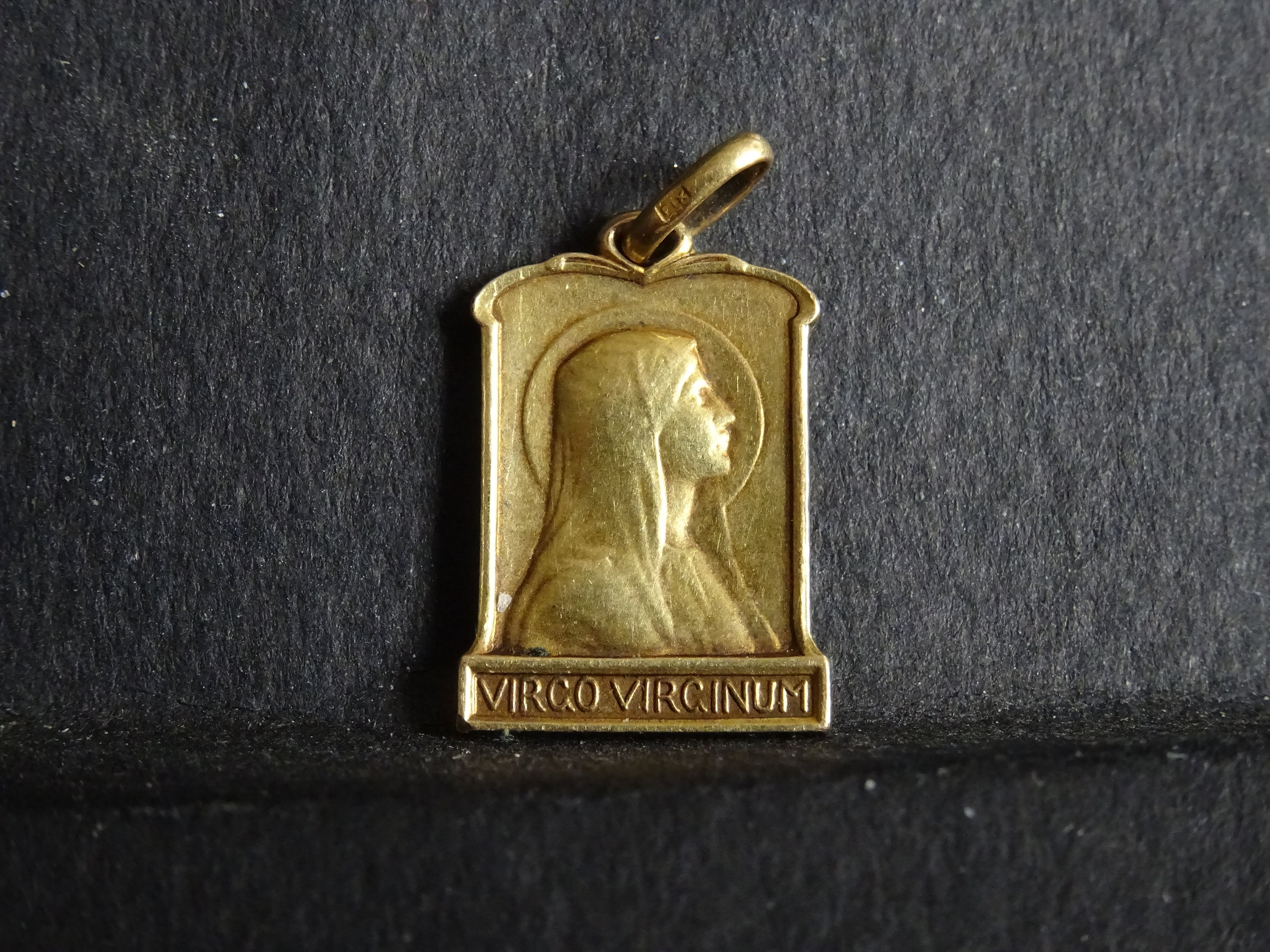 Vierge Vierge Marie Lourdes Fix Hallmarked Or Bijoux Médaillon Religieux Pendentif Medaille Holy Cha