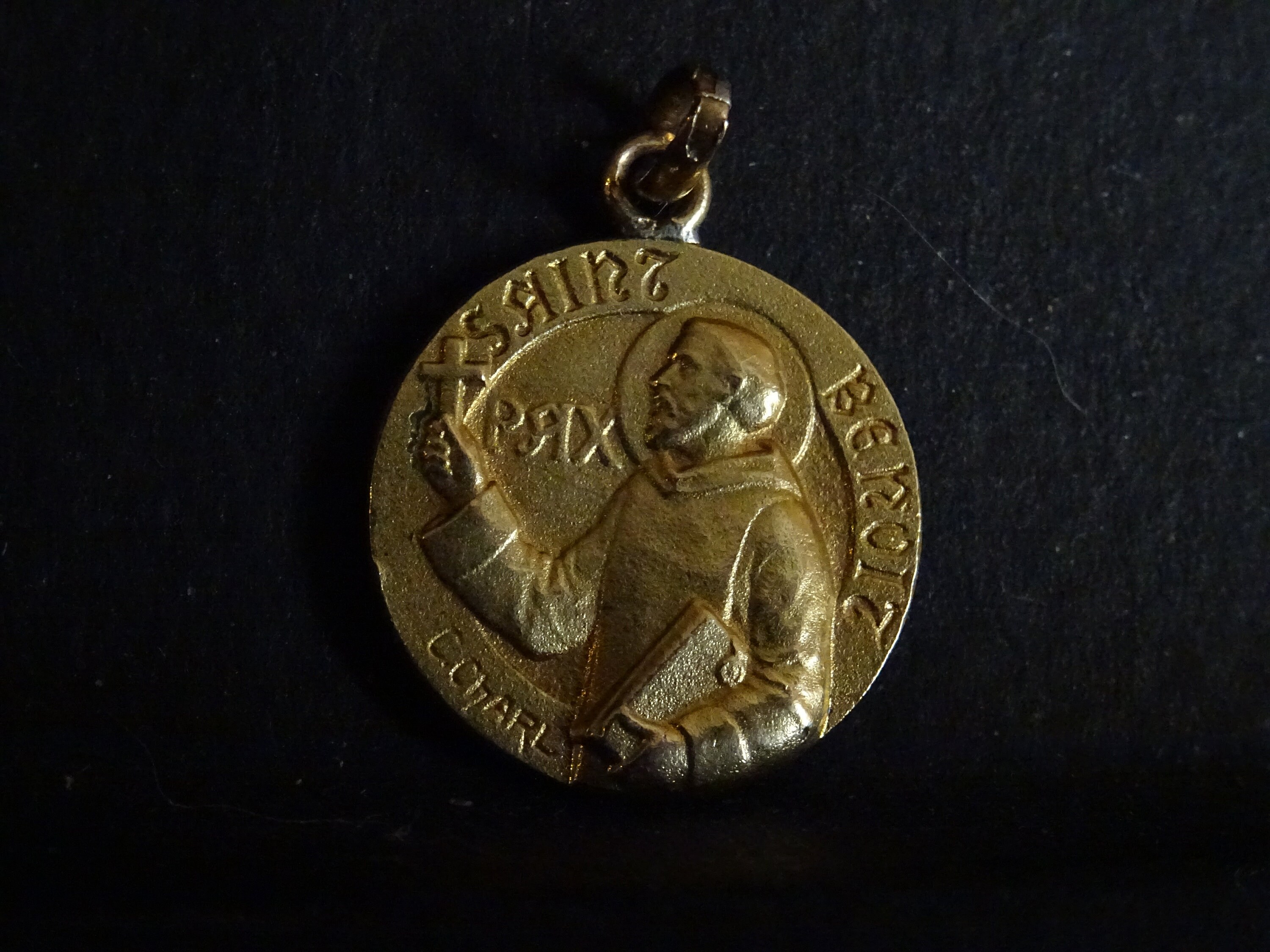 Saint Benoît Signé Calvin Charl Français Graveur Benedict Exorcism Protect Médaillon Pendent Medaill