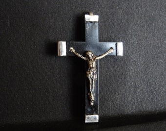 Cross Religious Lourdes Medal Catholic Pendant Crucifix aluminium
