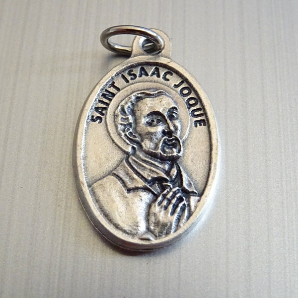 St. Isaac Jogues French missionary and martyr. patron saints of North America. medal medallion pendent Holy Charm T 172