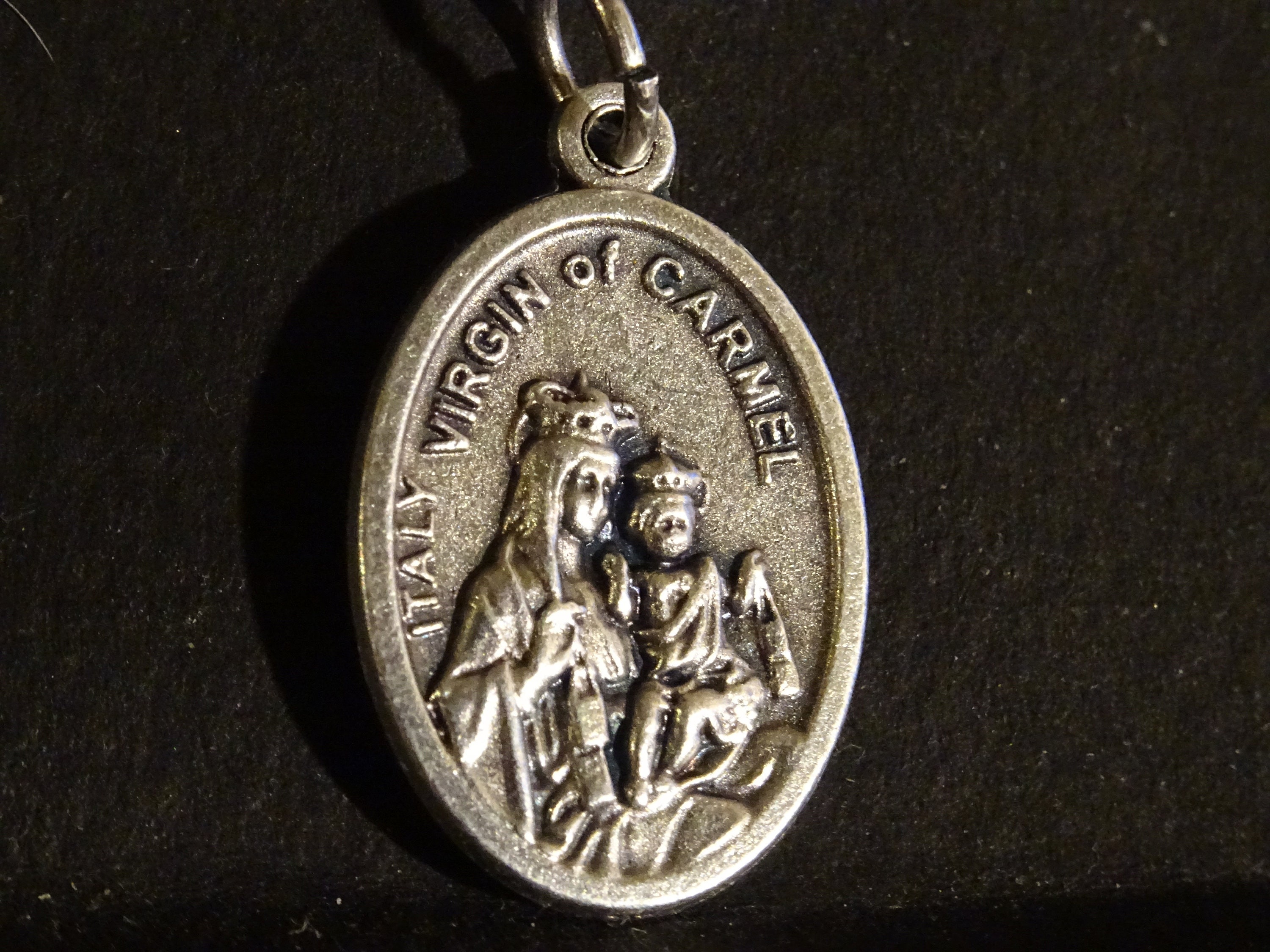 Vierge Du Carmel Patron de La Protection Contre Le Mal, Médaillon d'argent Pendent Medaille Holy Cha