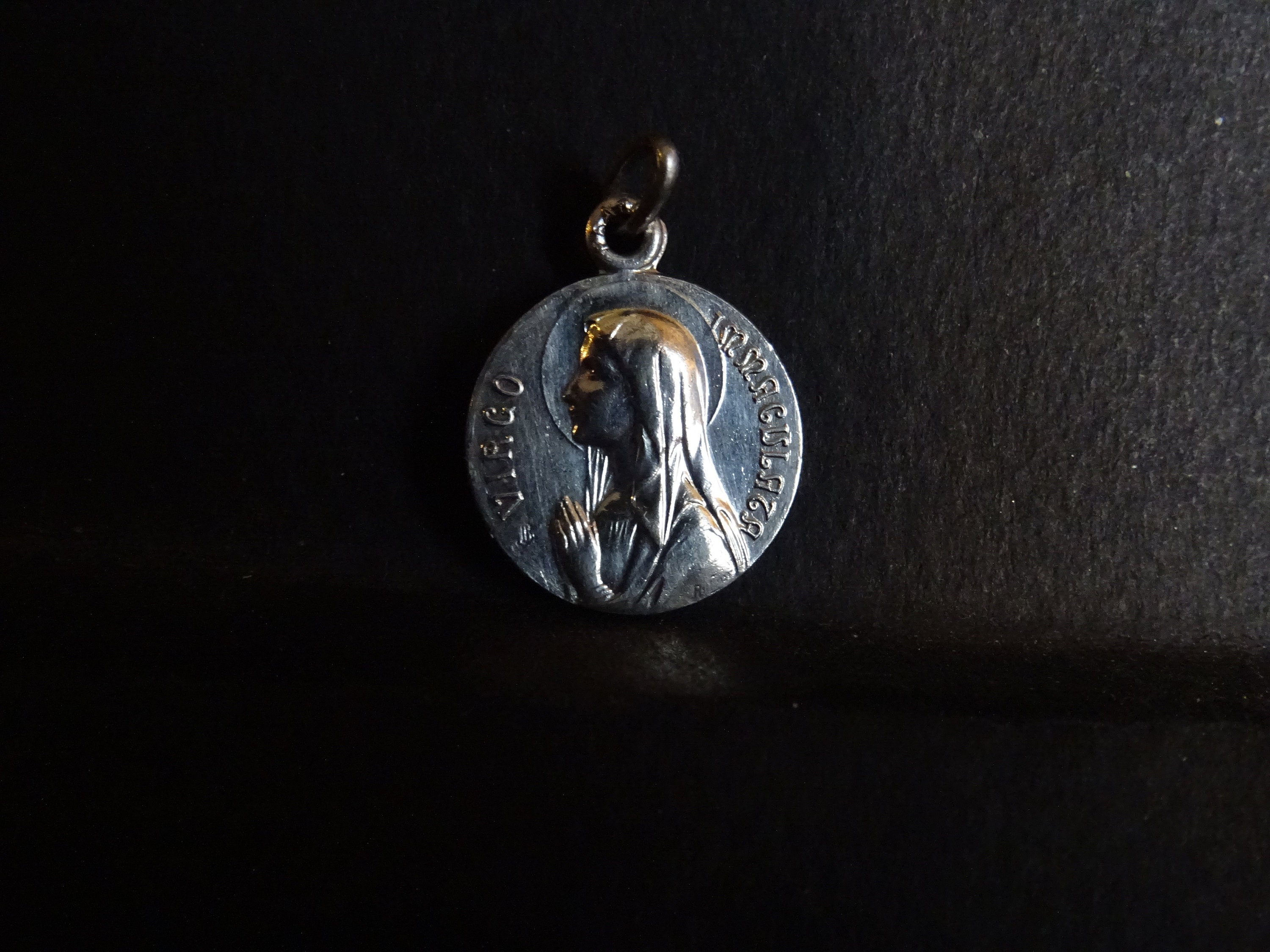 Virgin Immaculas Médaillon d'argent Pendent Medaille Holy Charm
