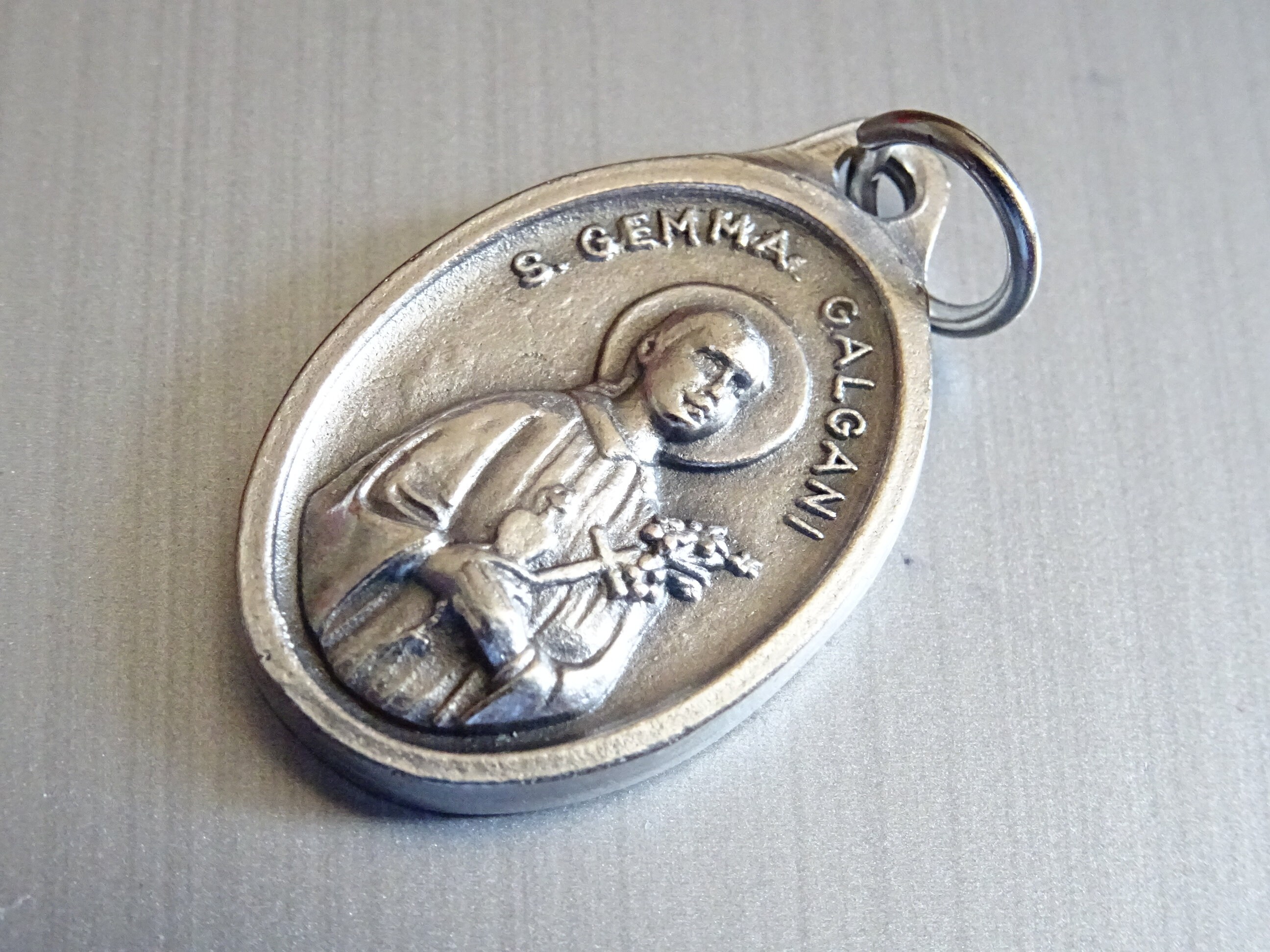St. Gemma Galgani. Patron Saint of Back Pain. Silver Medal Etsy UK