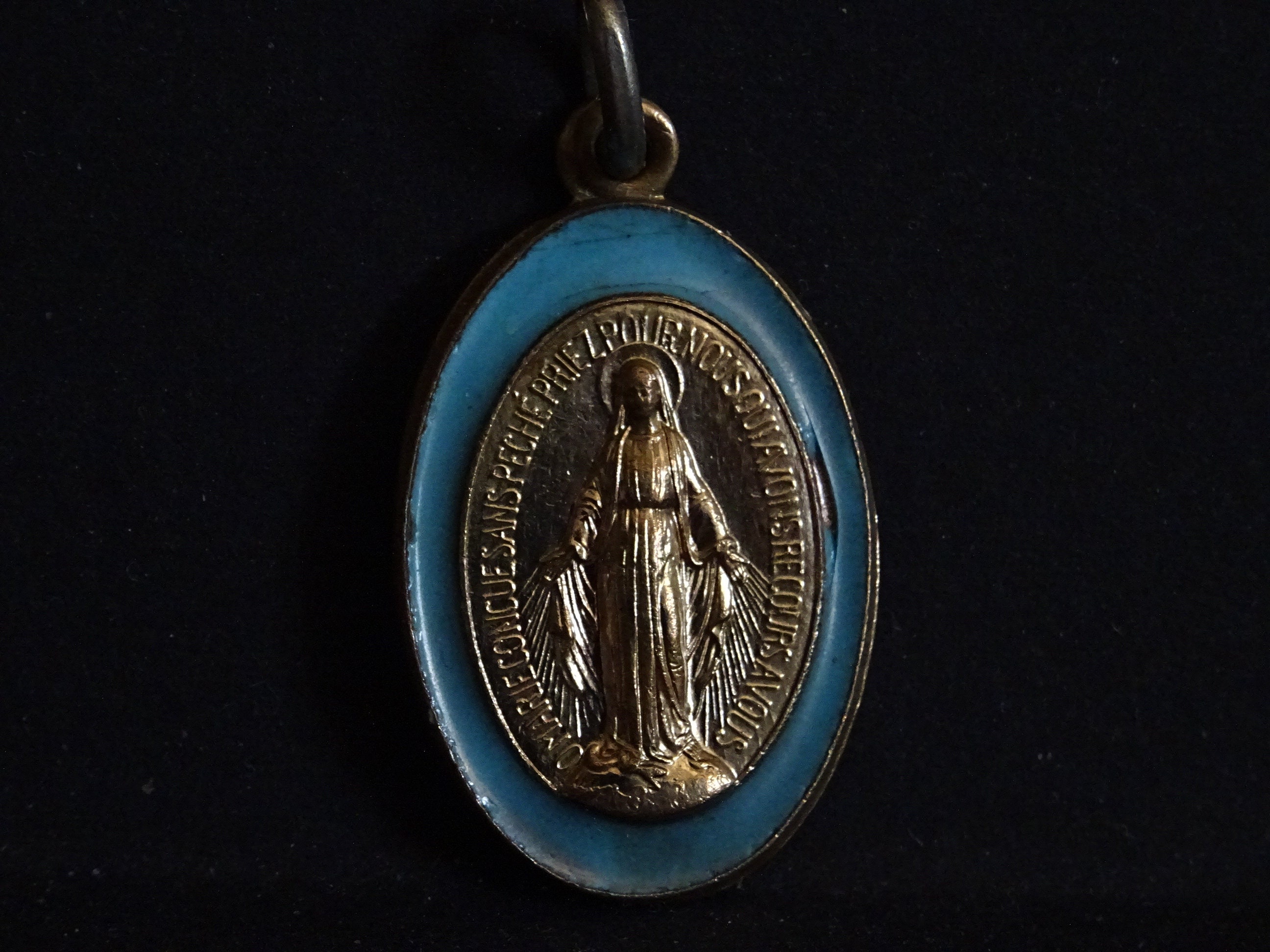 Émail Marie Dévotion Miraculeuse et Amour Du Monde. Médaille Médaillon Pendent Medaille Holy Charm P