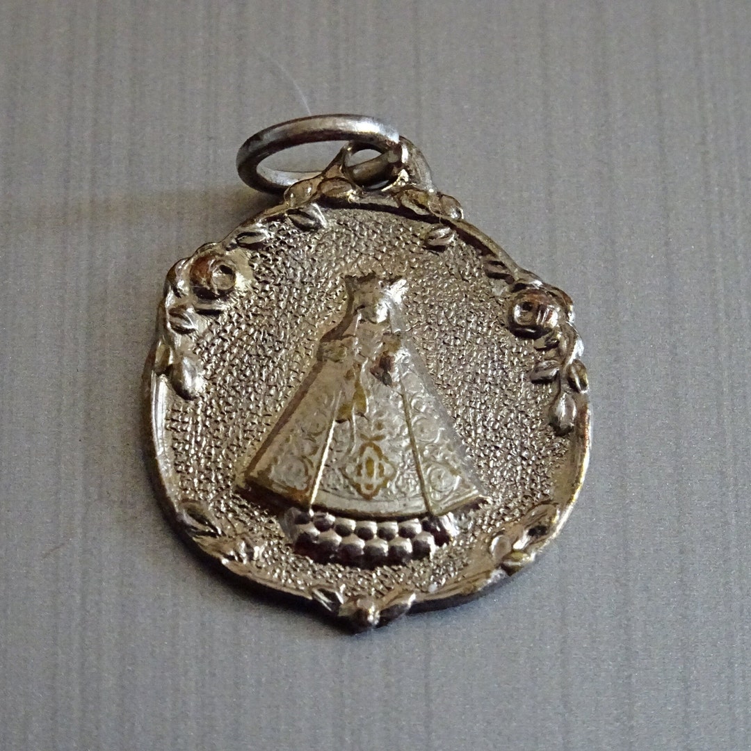 Vintage Our Lady of Roses Pendant: Sacred Heart French Medallion - Etsy