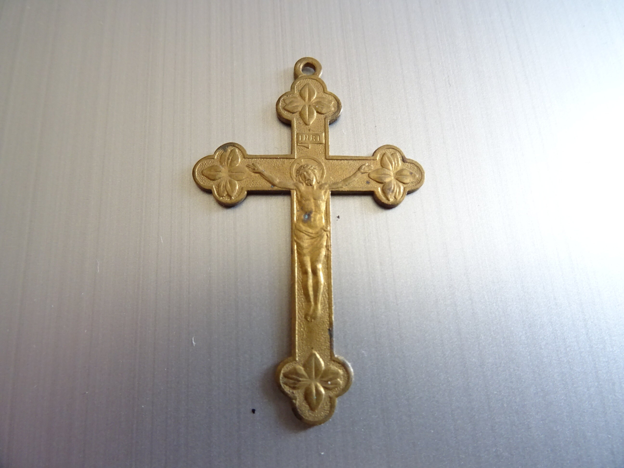 Crucifix Vintage Croix Souvenir de La Mission Médaille Medaille Médaillon Saint Charme Pendent P 703