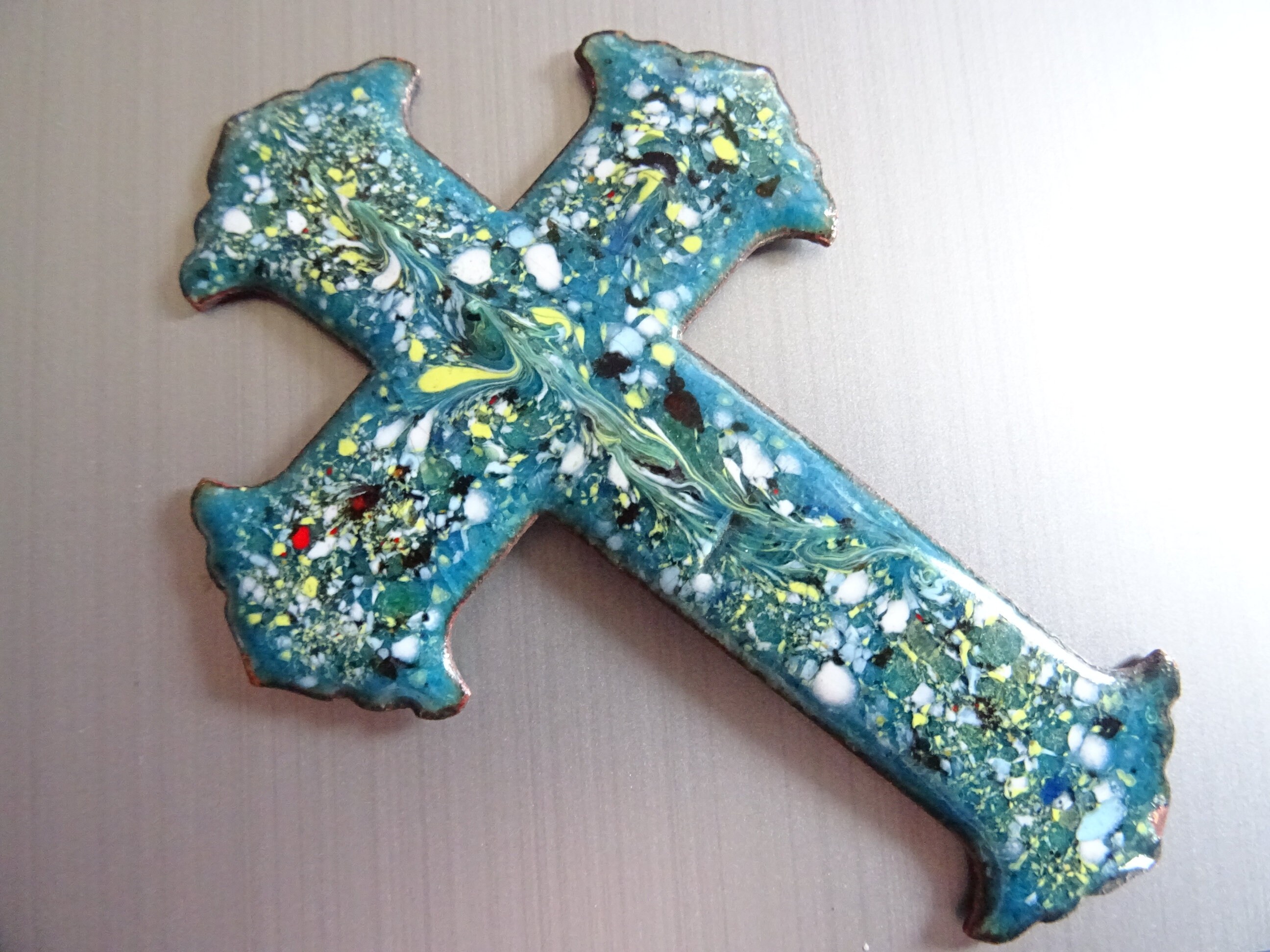 Croix Tachetée Bleue Autel de Voyage Antique P 963