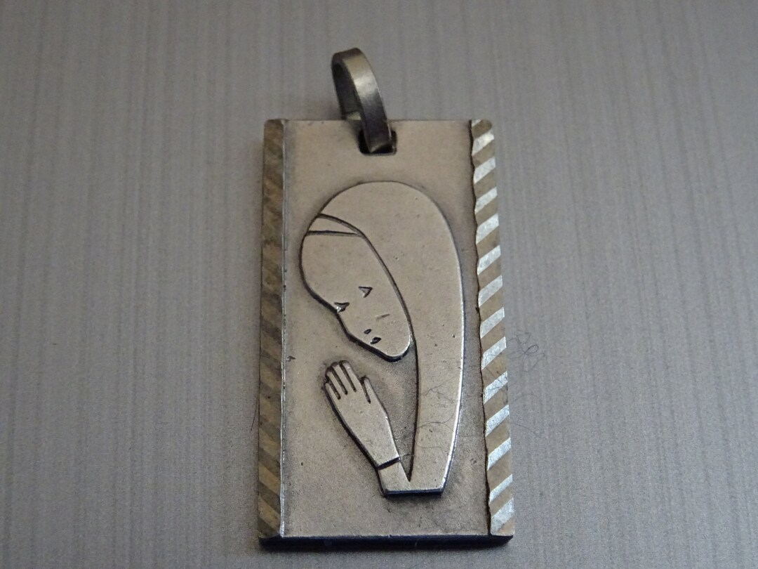 Our Lady Holy Mary of Lourdes. Medal Medallion Pendent Medaille Holy ...