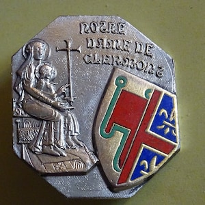 PARIS J S Planchot  Our Lady of Clermont. Coat of arms. Enamel Pin, Brooch, Badge . Medal Religious
