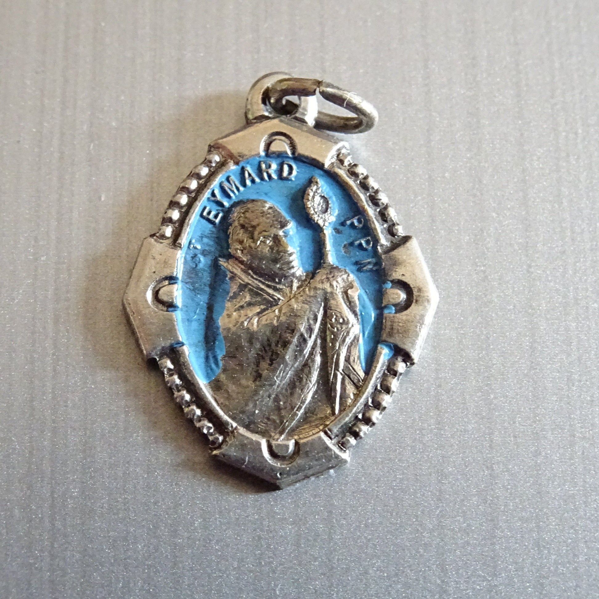 Saint Pierre Julien Eymard. Fondateur de Deux Instituts Religieux. Émail Vintage Français Médaillon 