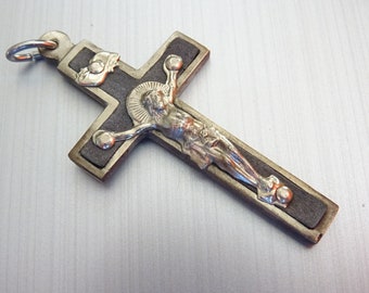 Antik fransk, Lourdeskrucifix, kors, medalj Hängande medalj B 294
