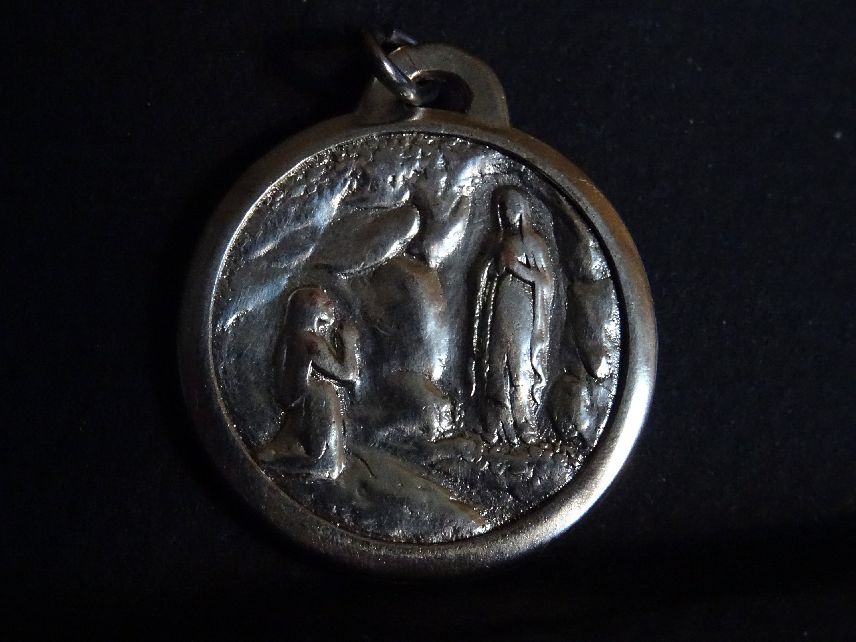 Grotte de Lourdes Lieu Des Apparitions La Vierge Marie 1858 - 1958 Médaillon Pendent Medaille Holy C