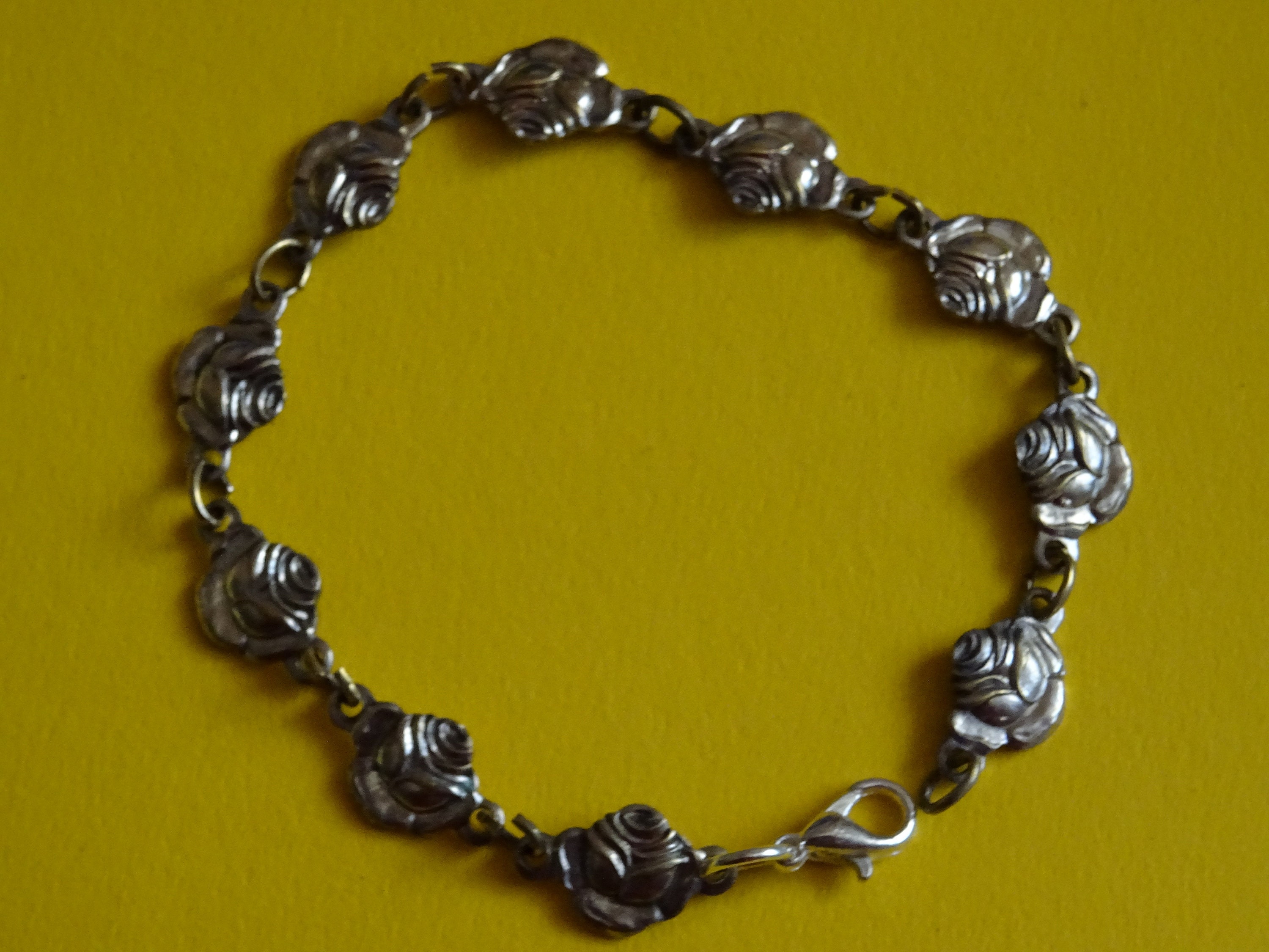 Saints & Roses Bracelet Argent Antique Religious Français Médaille de Bijoux Holy Charms