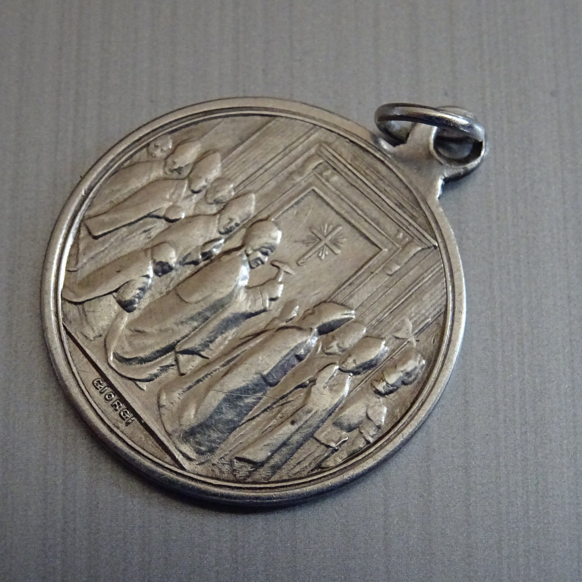 Leo Xiii Pont Max Argent Catholique Vintage Pendentif Médaillon Saint Charme D 250