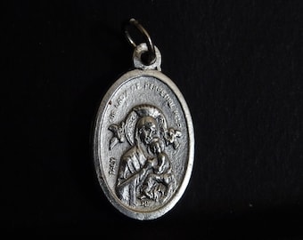 Medaille Onze-Lieve-Vrouw van Altijddurende Bijstand: geoxideerde zilveren heilige bedel