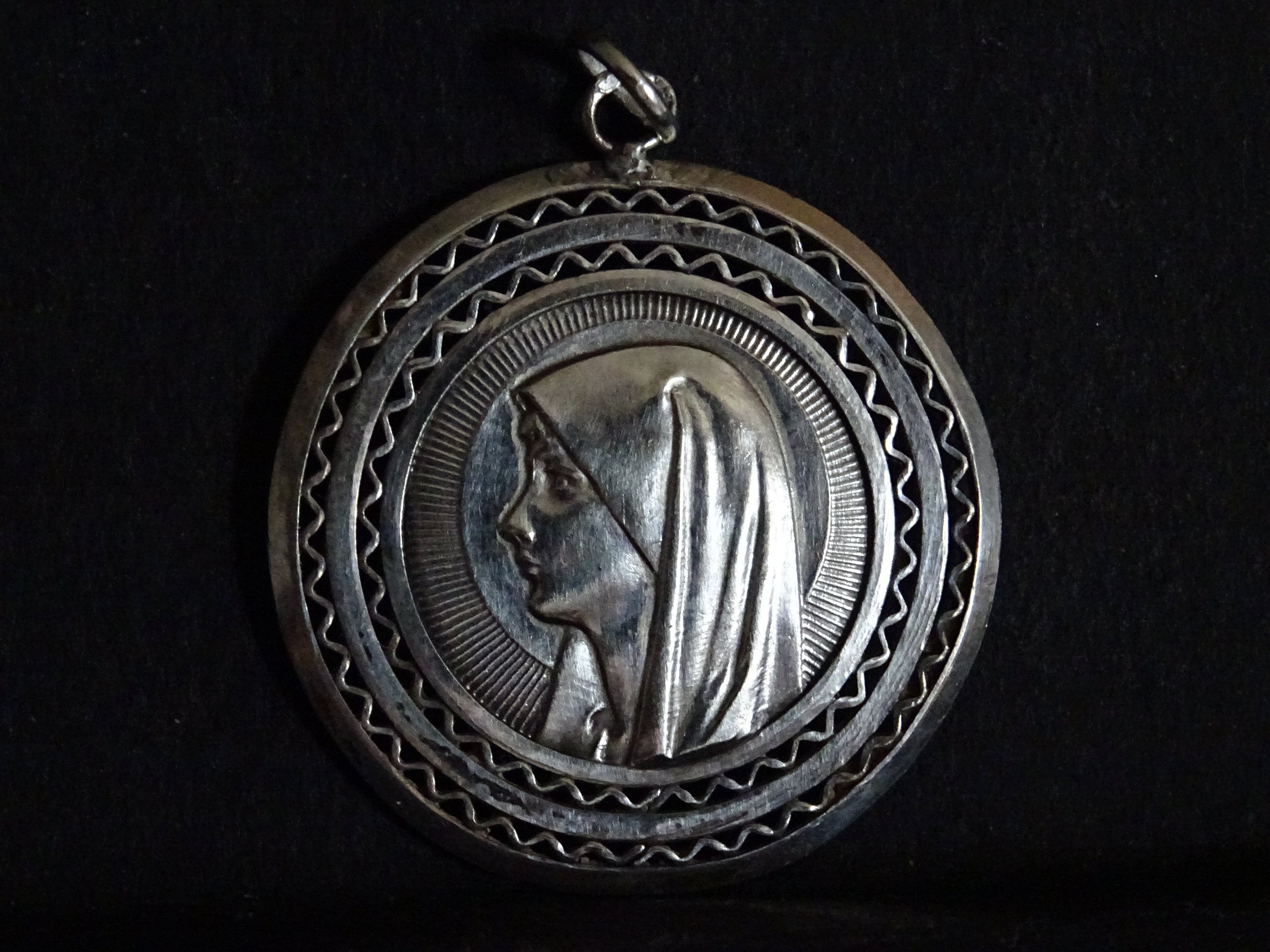 Grande Vierge Marie Filigrane Style Vintage Français Médaille Du Saint Charme Médaillon Pendentif Me