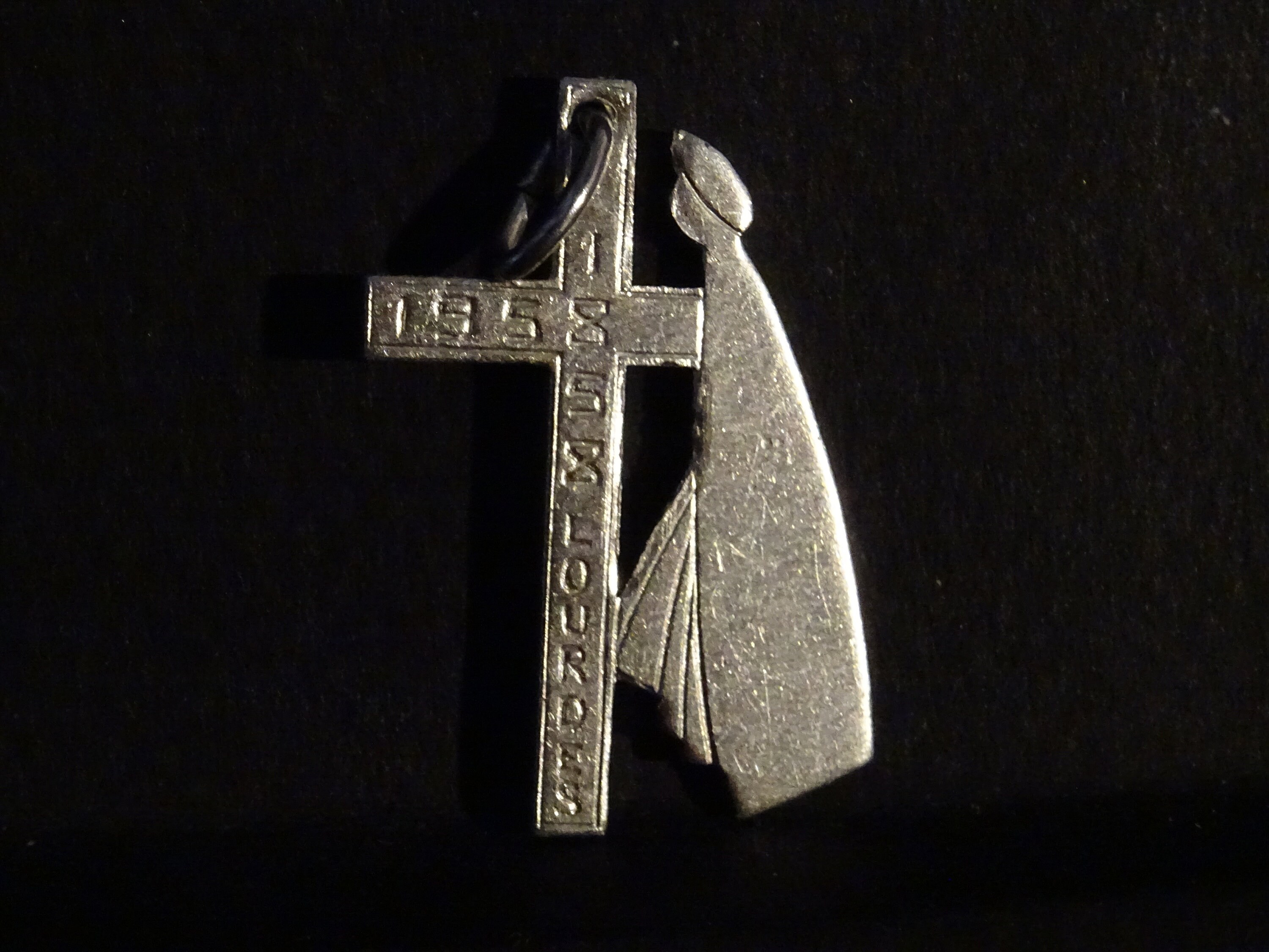 Croix 1958 - 1858 Lourdes Médaillon de Pendentif Médaille Religieuse