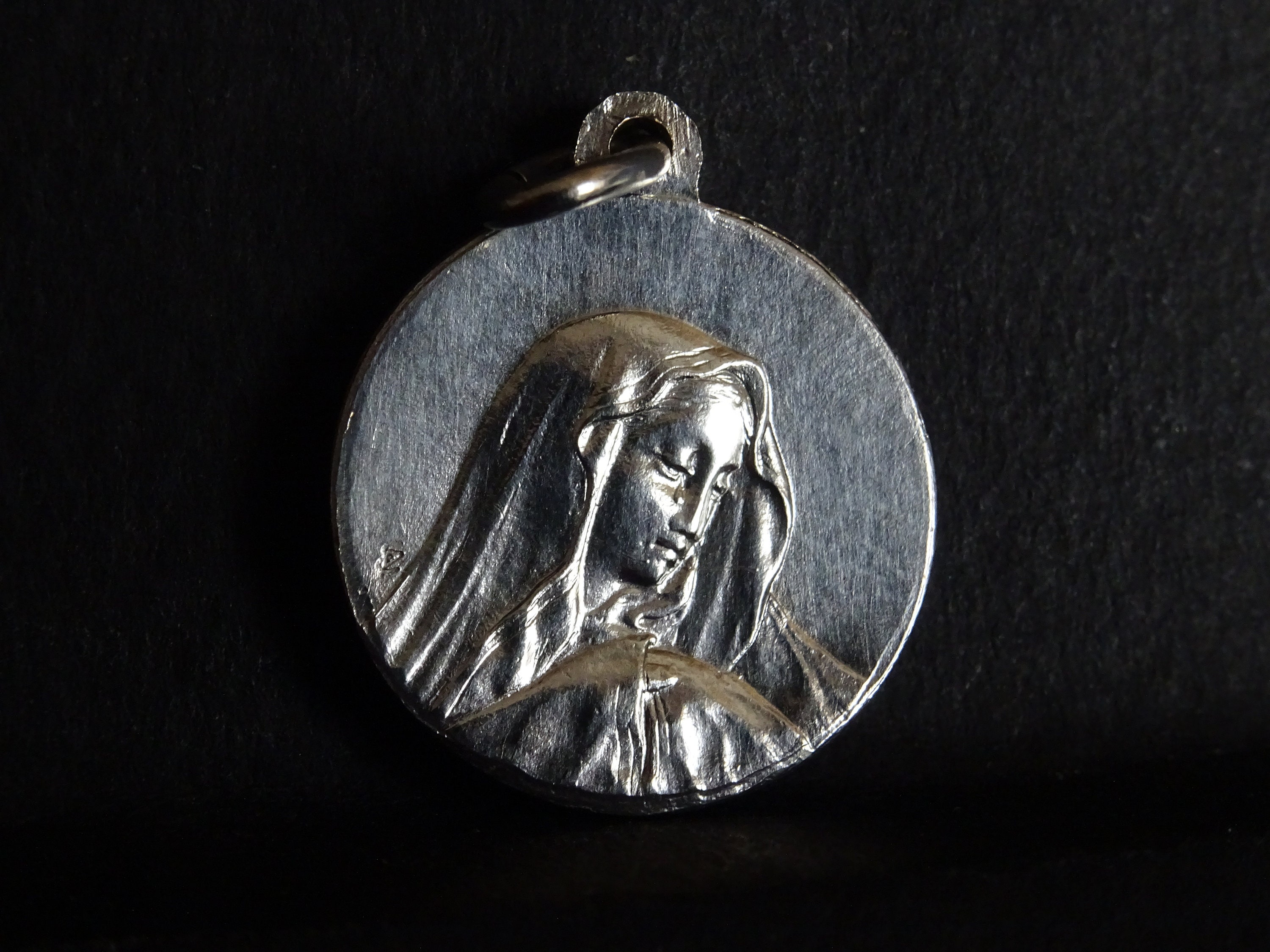 S. André Hubert Filles de La Croix, Médaille Religieuse Antiquité Français Pendentif d'argent Saint