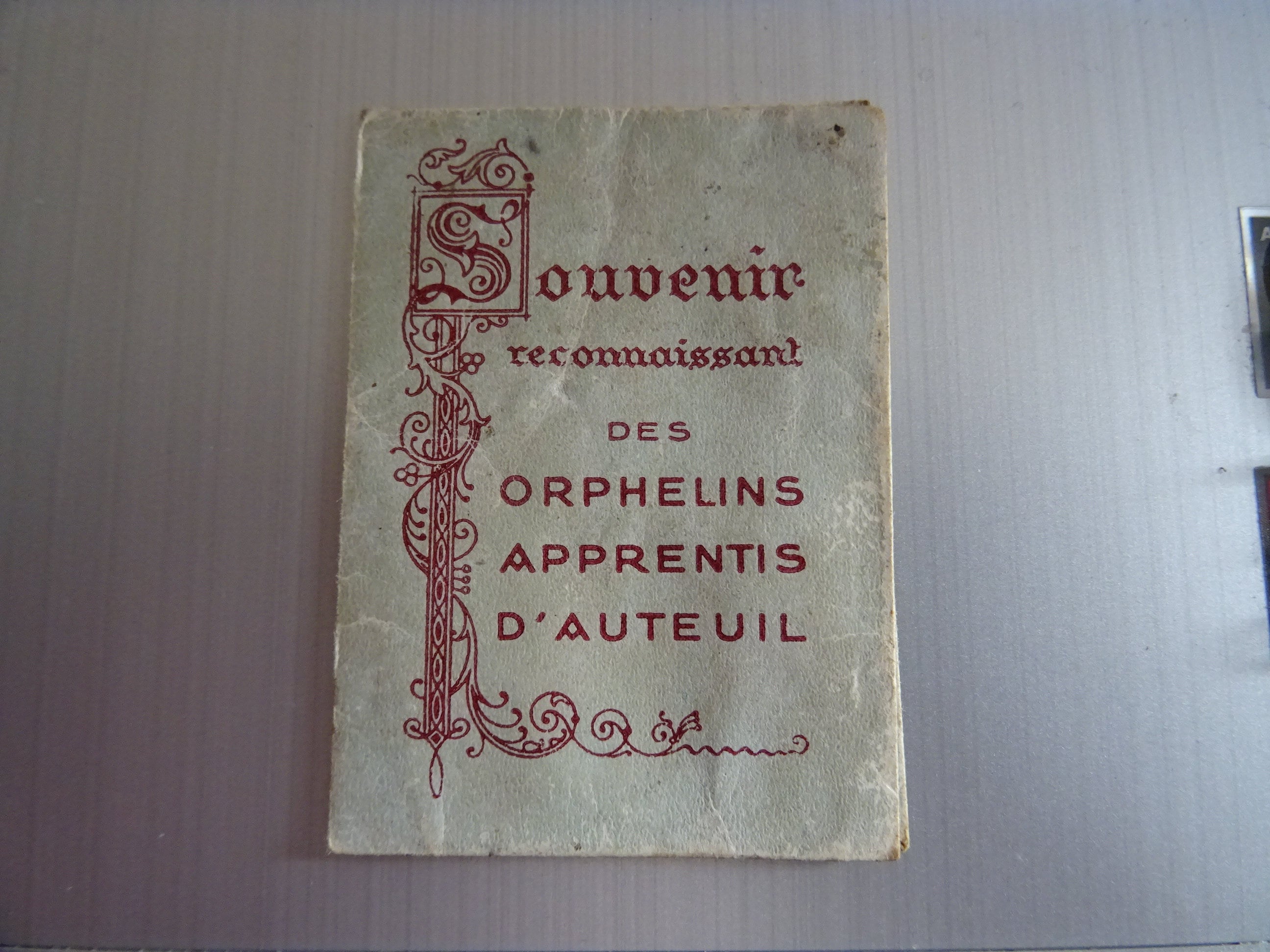 Souvenir Des Orphelins Apprentis d'auteuil Le Révérend Pere Brottier B 265