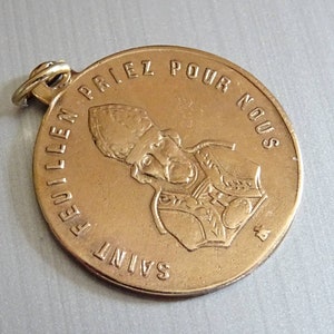 St Feuillen an Irish Monk. Brewery Belgium medal medallion pendent Holy Charm D 852