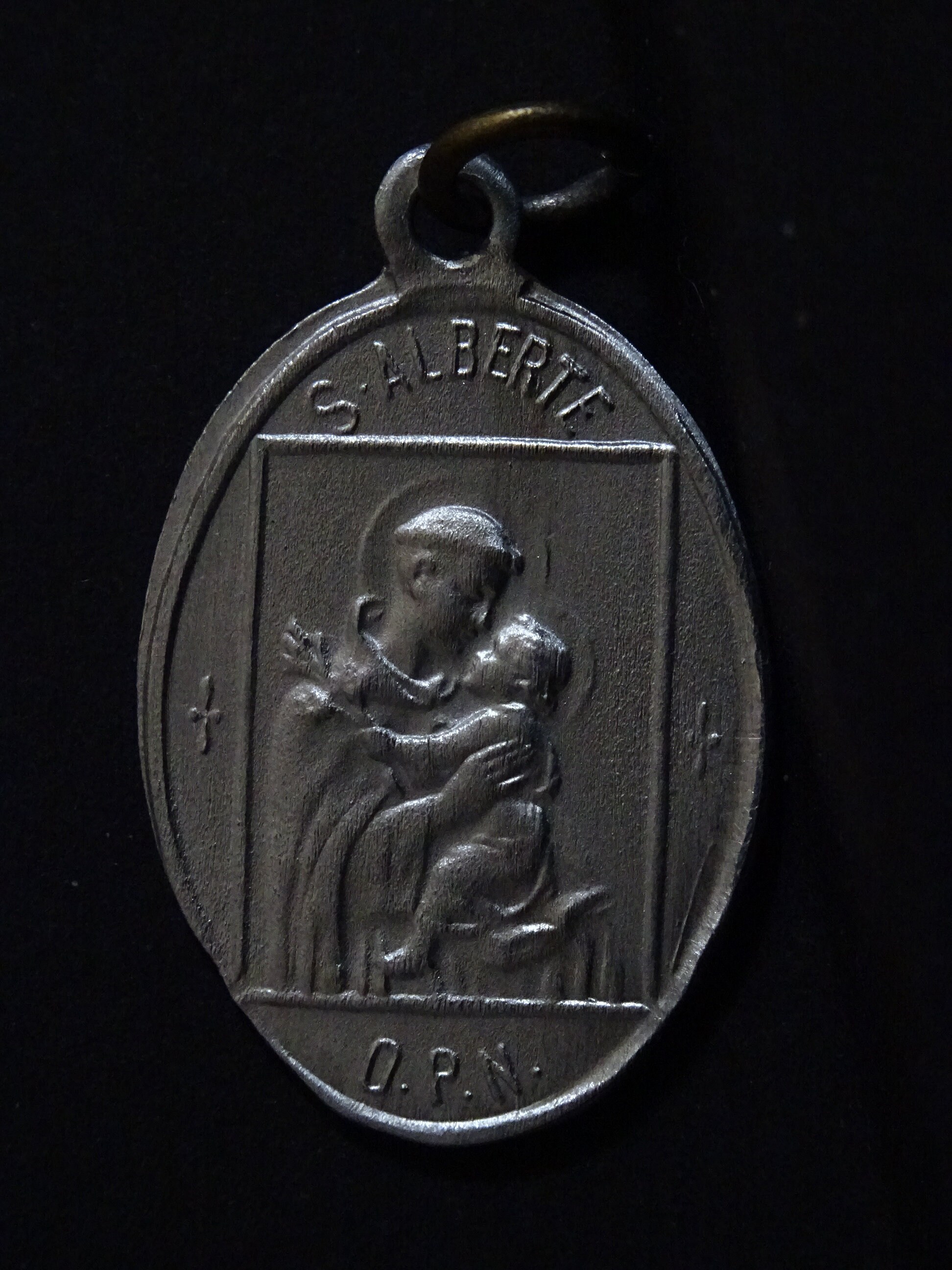 Saint Aberté et Carmel Patron Des Naturalistes. Médaille Du Saint Charme Catholique Médaillon Penden
