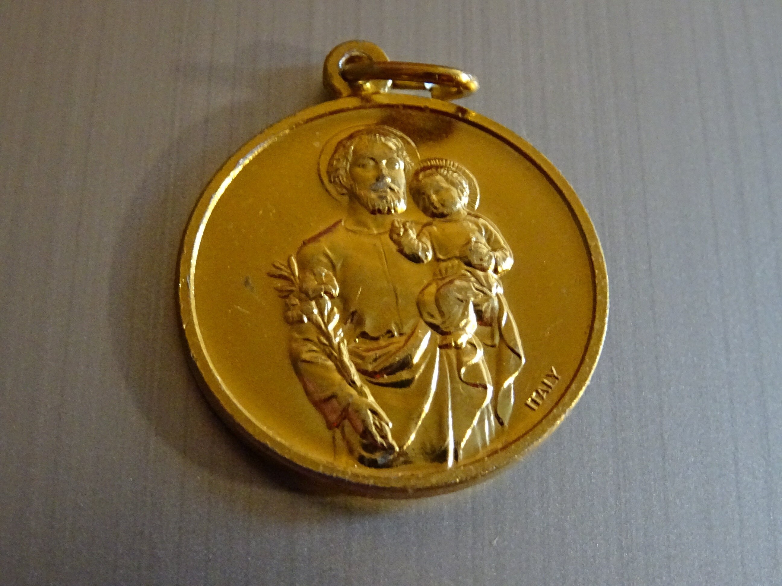 Joseph et Marie, Dévotion à Jésus. Couleur Or, Italie Médaille Pendentif Religieux Catholique Médail