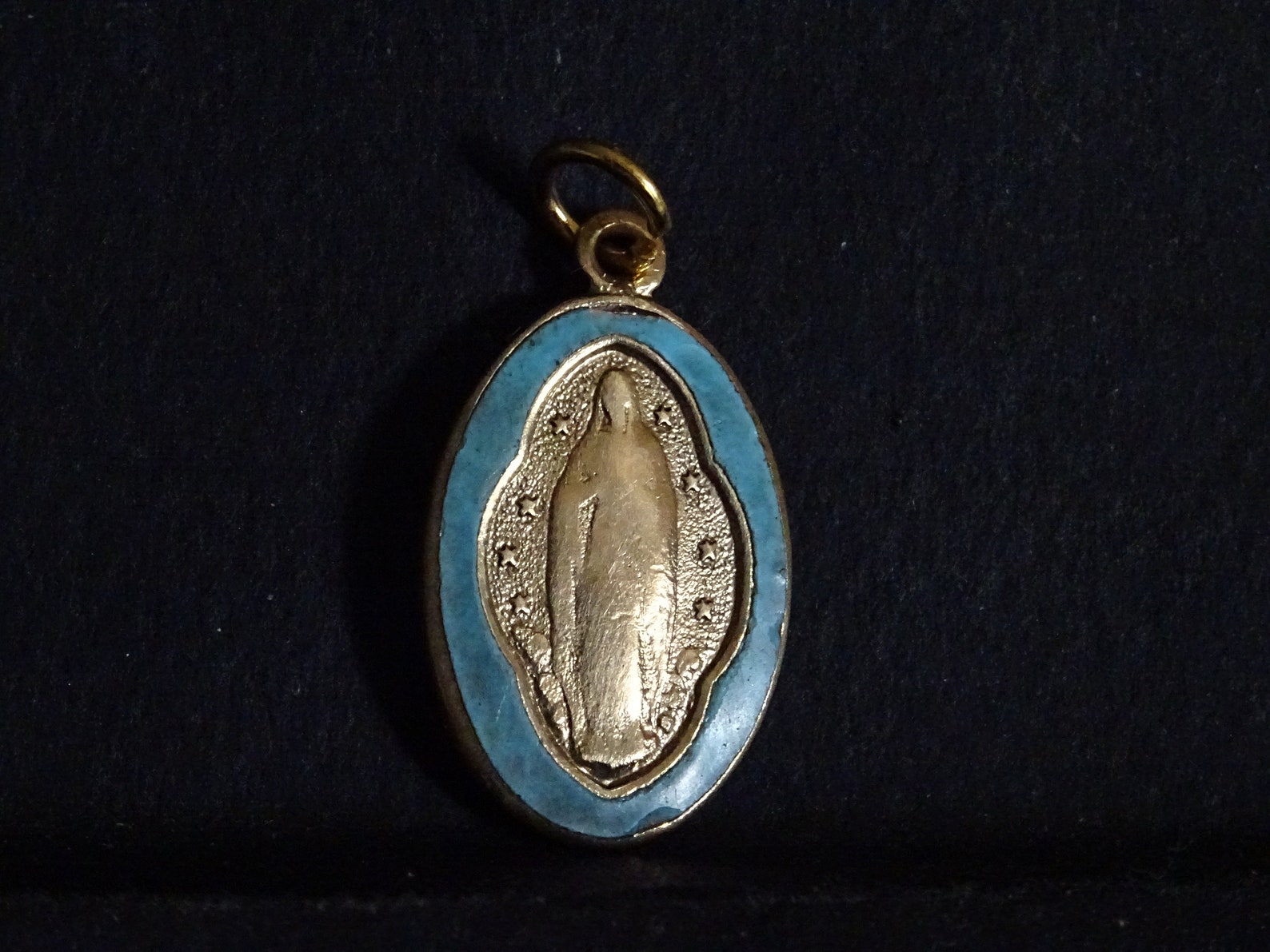 Vintage Our Lady of Lourdes Medal: Blue Enamel French Holy Charm - Etsy