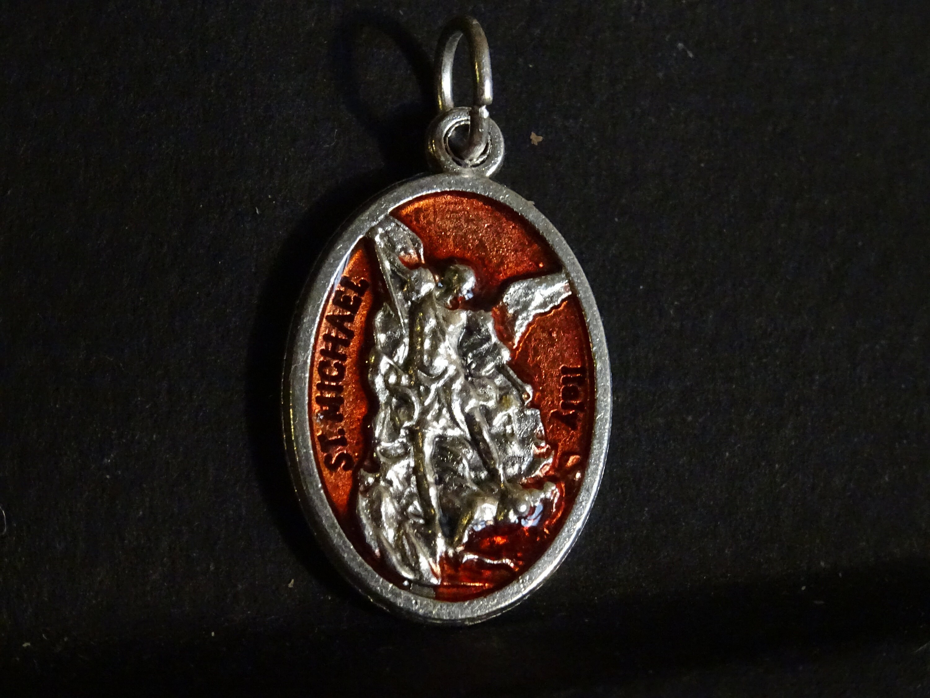 st, Michael Patron Saint Des Marins, Parachutistes Militaires, Médaillon Enamel Argent Pendent Medai