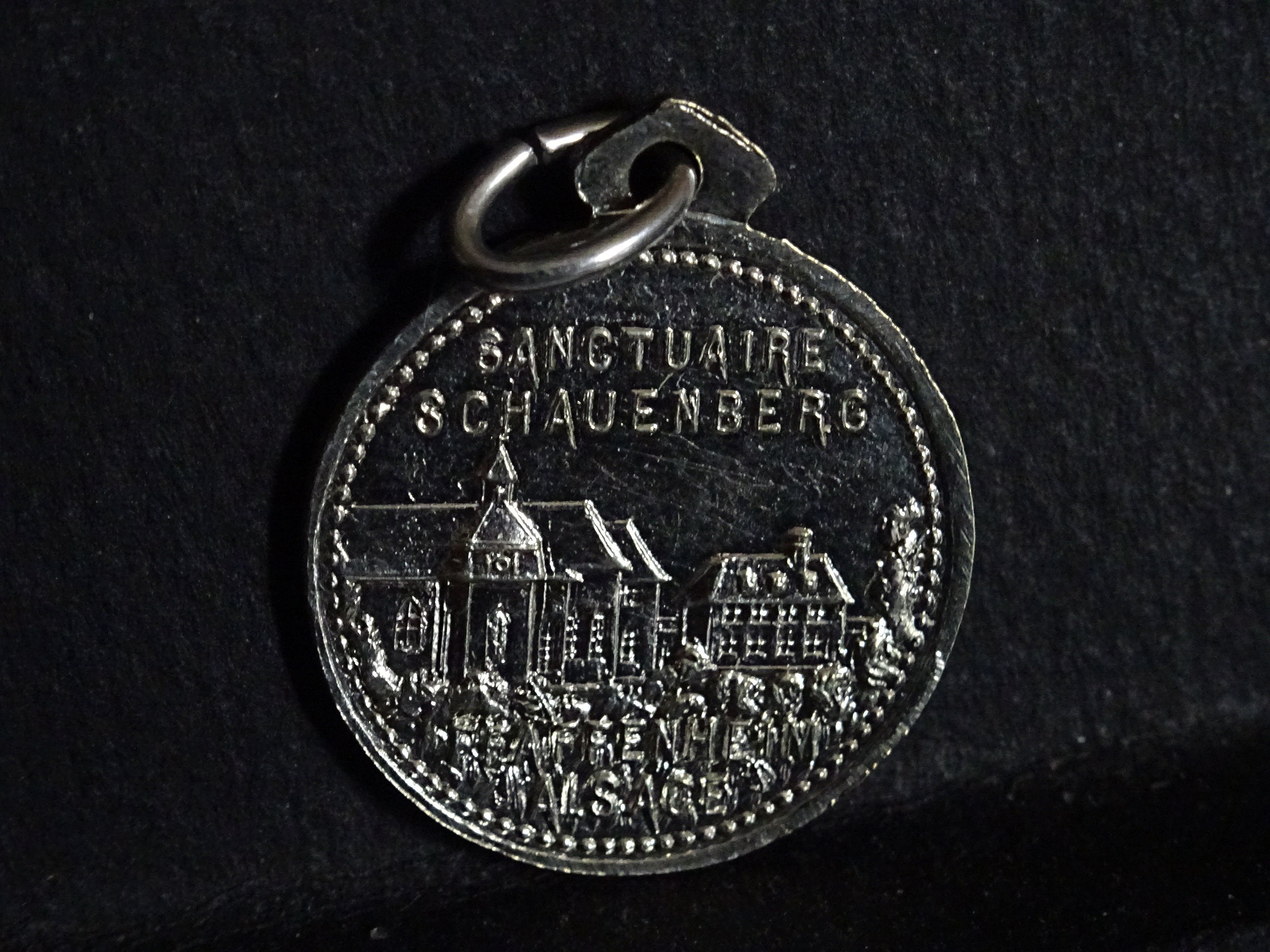 Médaille Notre-Dame de Schauenberg Antique Catholic Pendentif Médaillon Saint Charme P 337