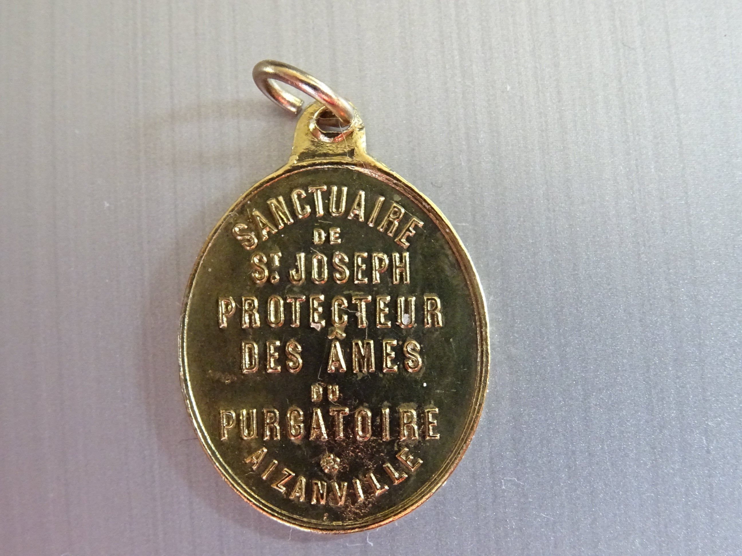 Sanctuaire de Saint-Joseph, Protecteur Des Âmes d'aizanville. Français Médaille Pendentif Religieux