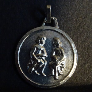 Zodiac New Age Pendant and Token Gemin Charm Horoscope Astrologyand