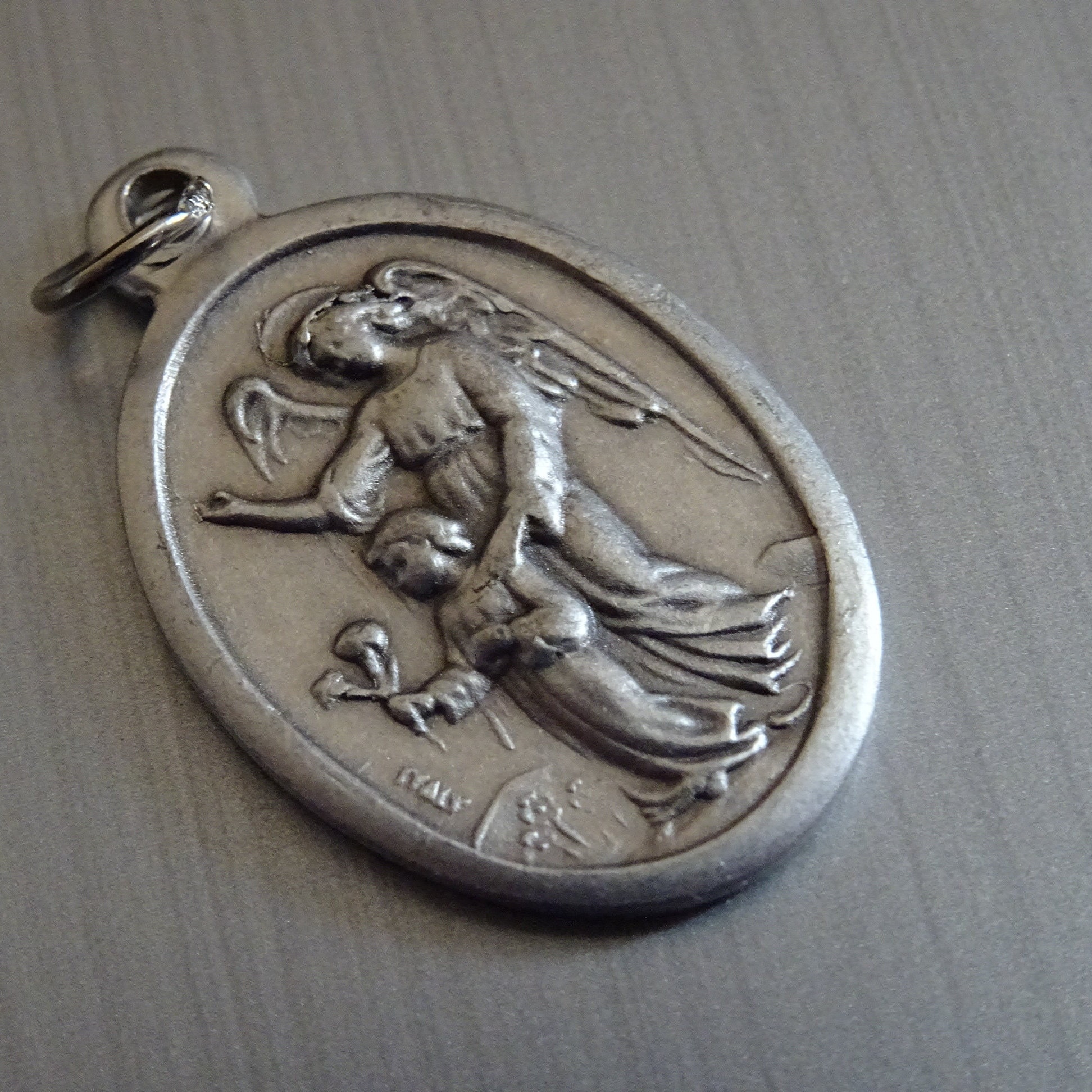 Ange Gardien, Priez Pour Nous. Médaille d'argent Médaille Pendente Holy Charm D 136