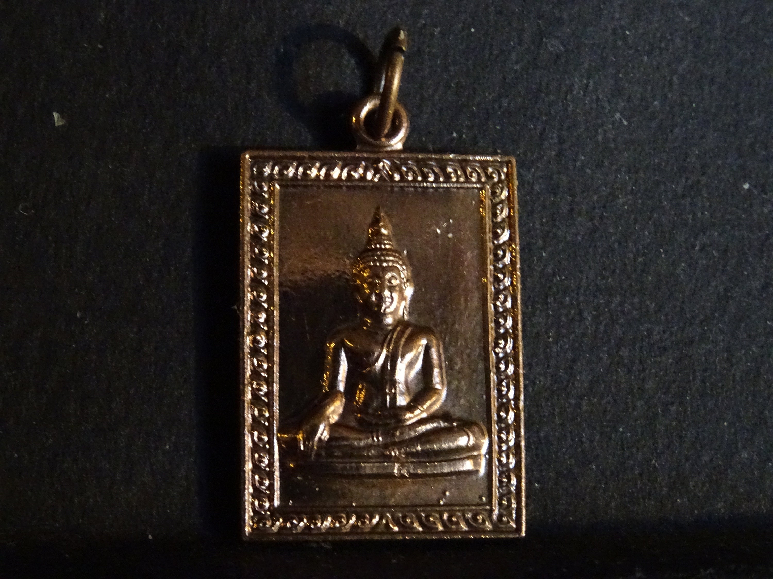 Thai Bouddhiste Amulet Intéressant Projet de Recherche Pendant Cuivre Nettoyé Un 77